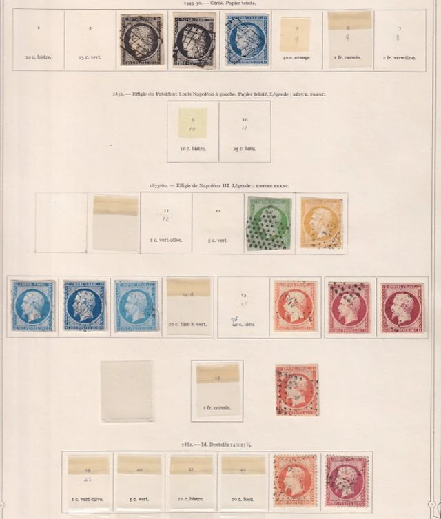 France 1849/1880 - superbe collection de timbres classiques