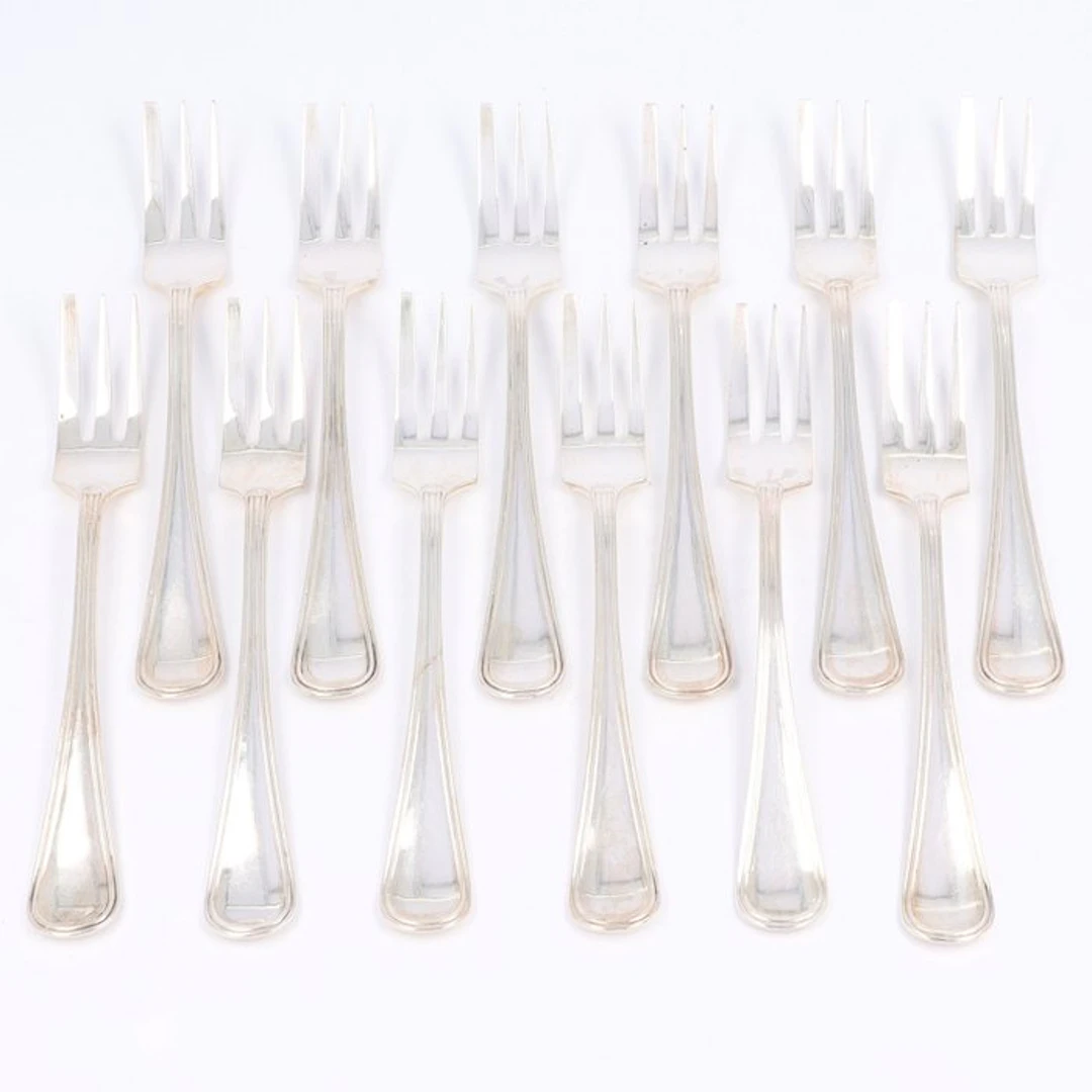 J.M. van Kempen & Zn. - Hollands Rondfilet - Cake fork (12) - .833 silver