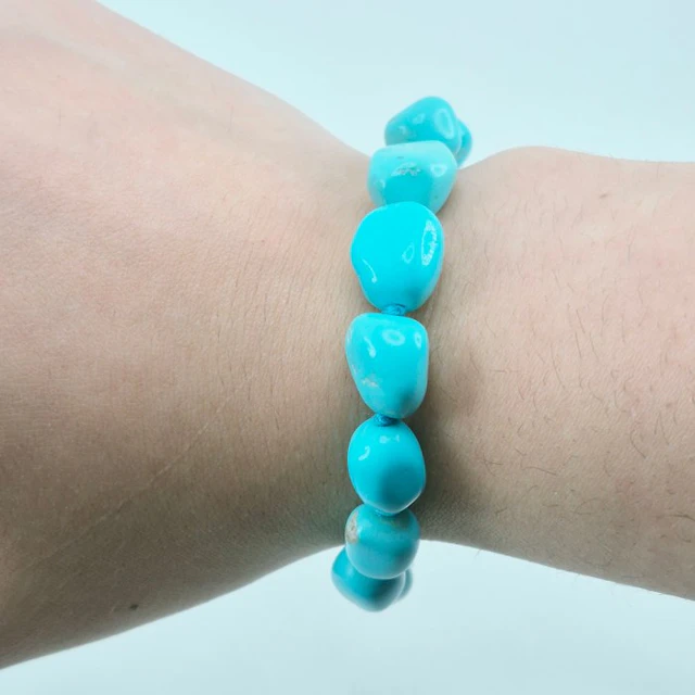 Turquoise - Silver, Gold-plated - Bracelet - Natural Turquoise