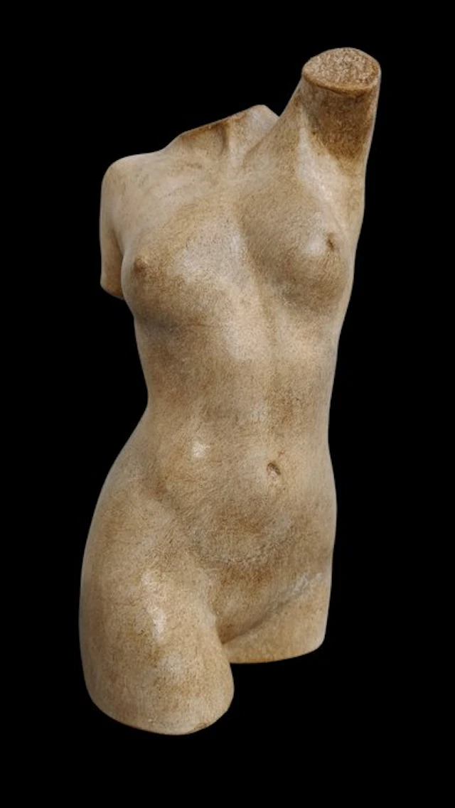 Sculpture, Torso donna - 35 cm - marble powder