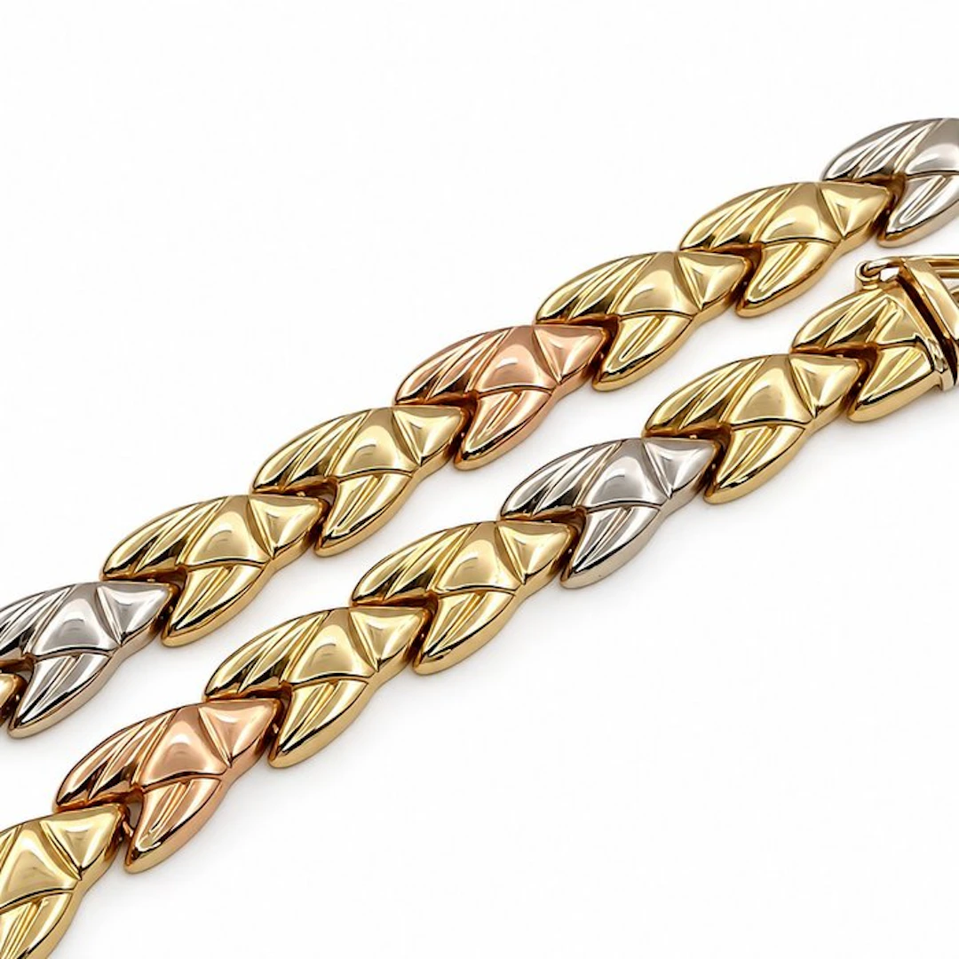 Necklace - 18 kt. Yellow gold, White gold, Rose gold - Made in Italy - Handmade