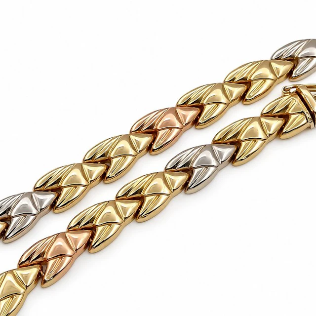 Necklace - 18 kt. Yellow gold, White gold, Rose gold - Made in Italy - Handmade