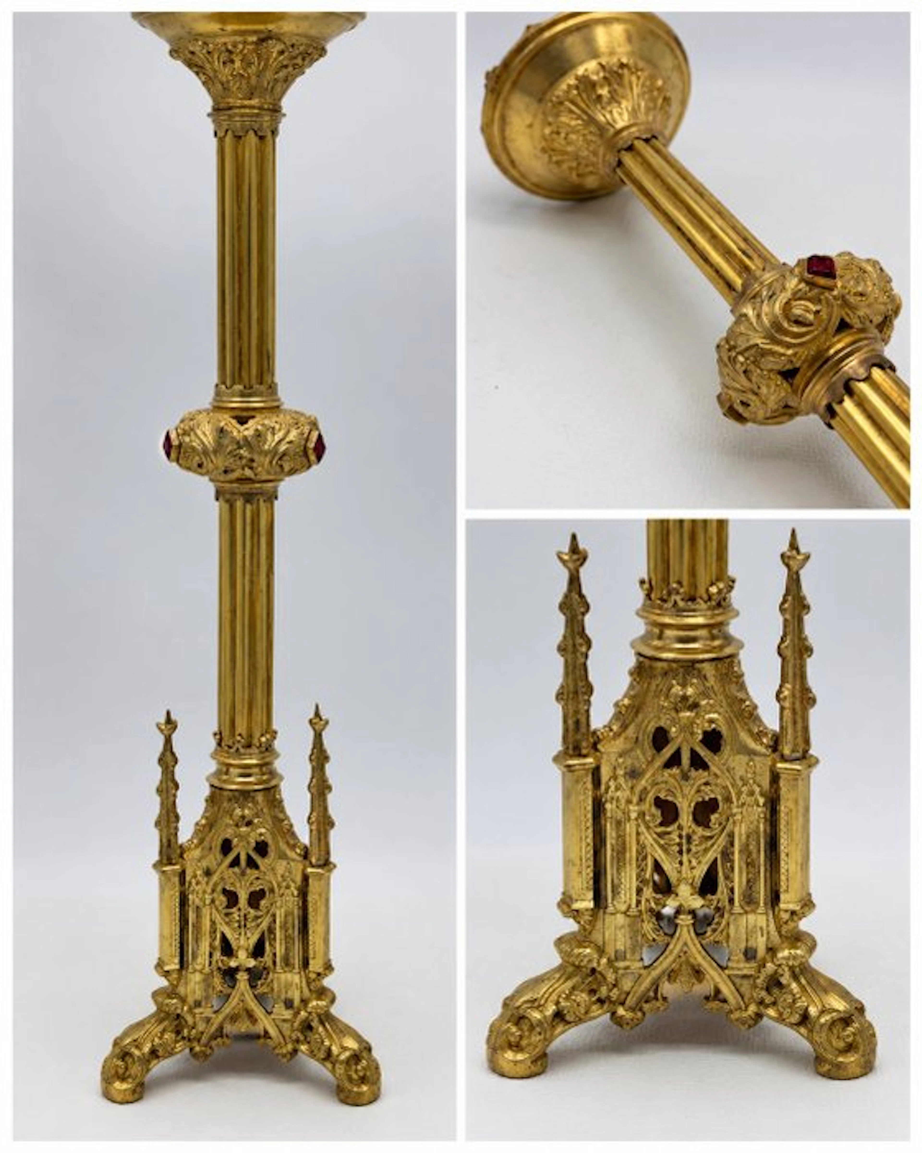 Religious objects - Antique - Bronze - 1850-1900 - Gothic candlestick