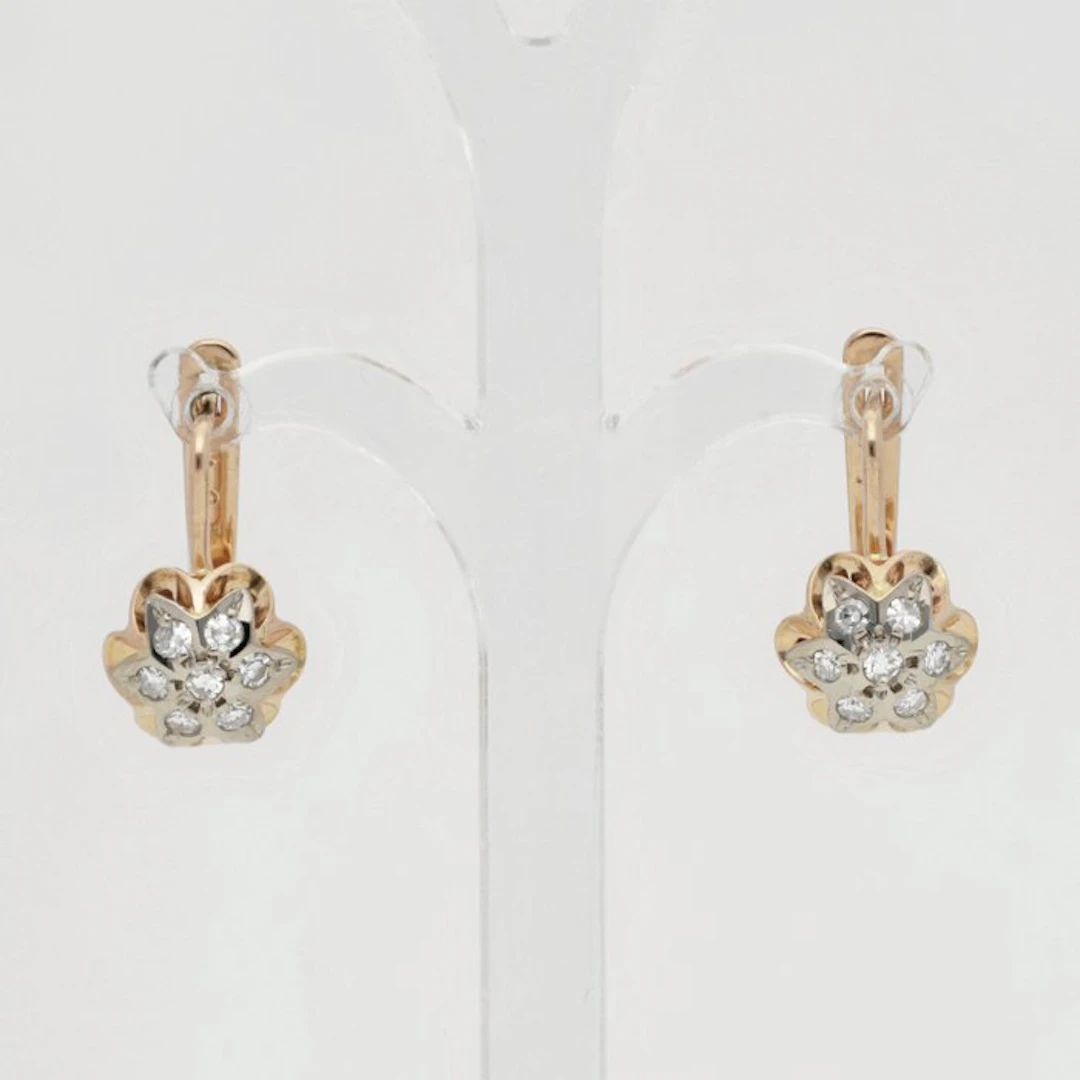Earrings - 14 kt. Rose gold Diamond (Natural)