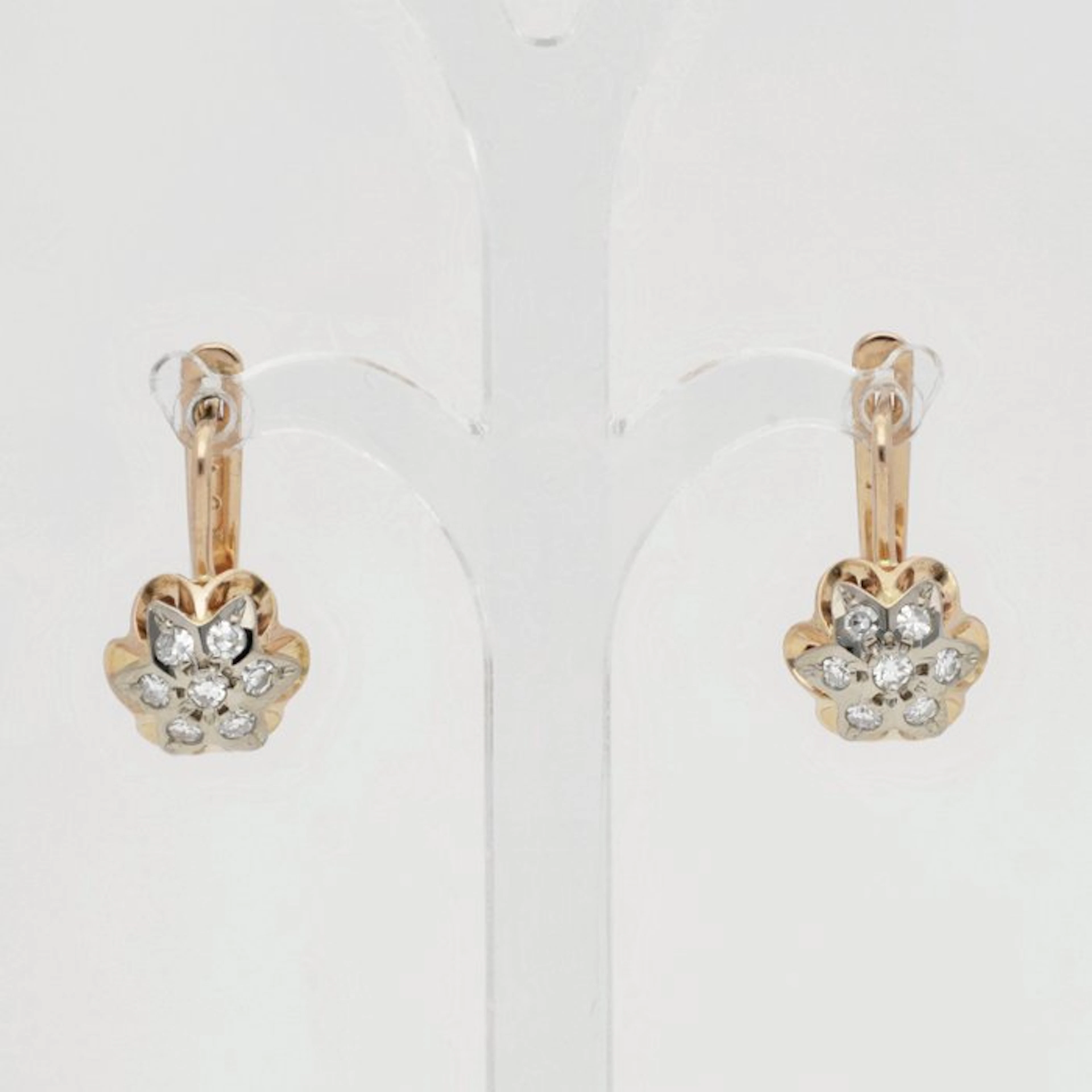 Earrings - 14 kt. Rose gold Diamond (Natural)