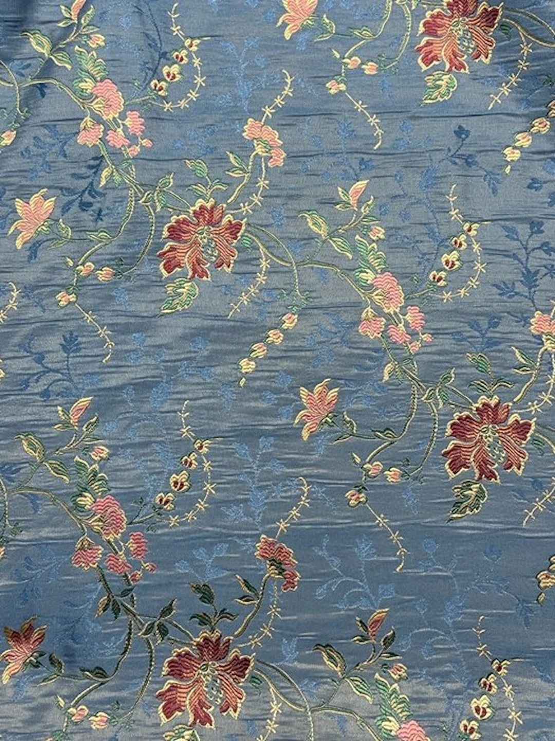 Precious silk fabric from San Leucio in pastel blue
