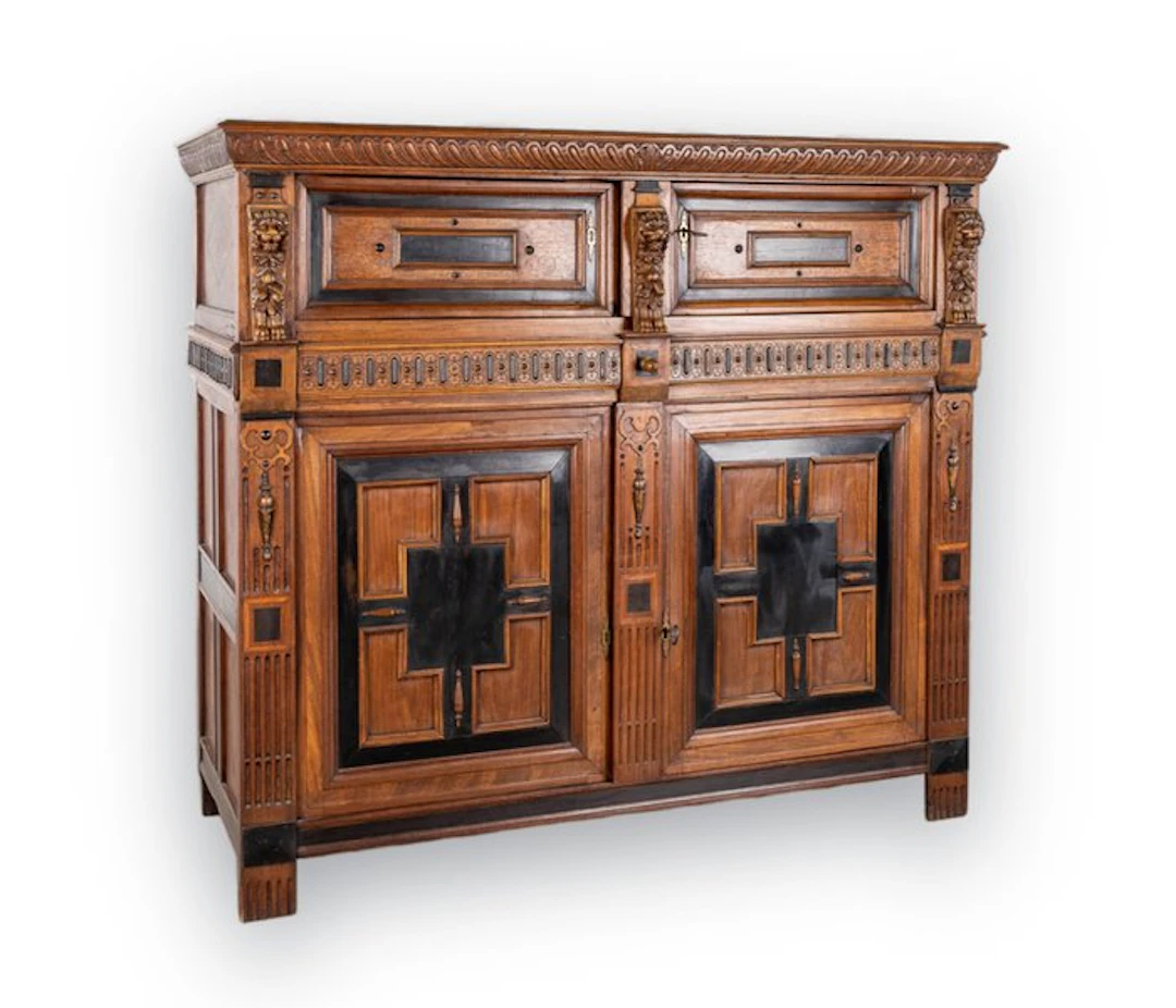 Prachtige antieke 4-deurs kast / kabinet – Vlaamse renaissance - Cupboard - Oak