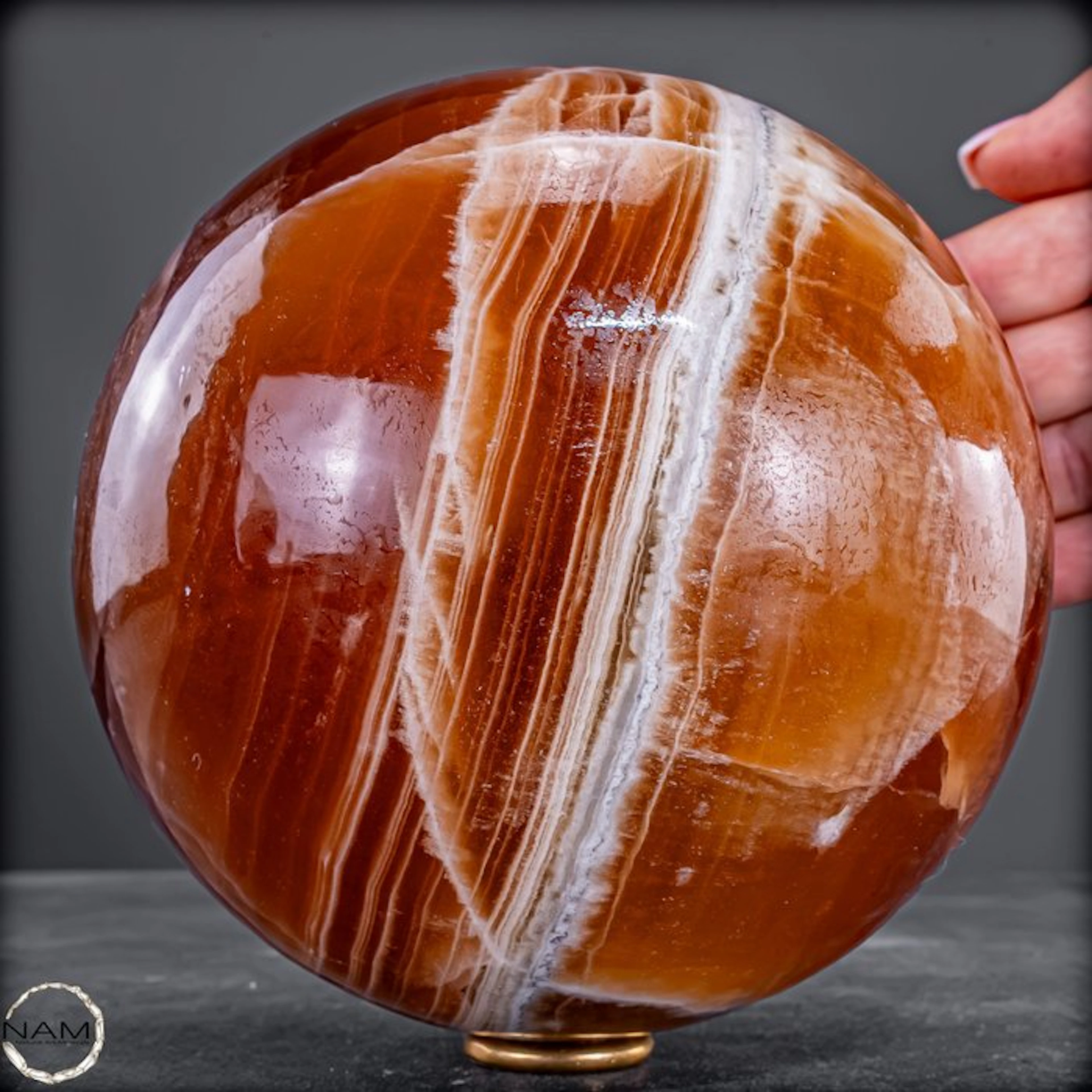 Reddish calcite sphere from Pakistan – Wonders of Nature- 3708.96 g