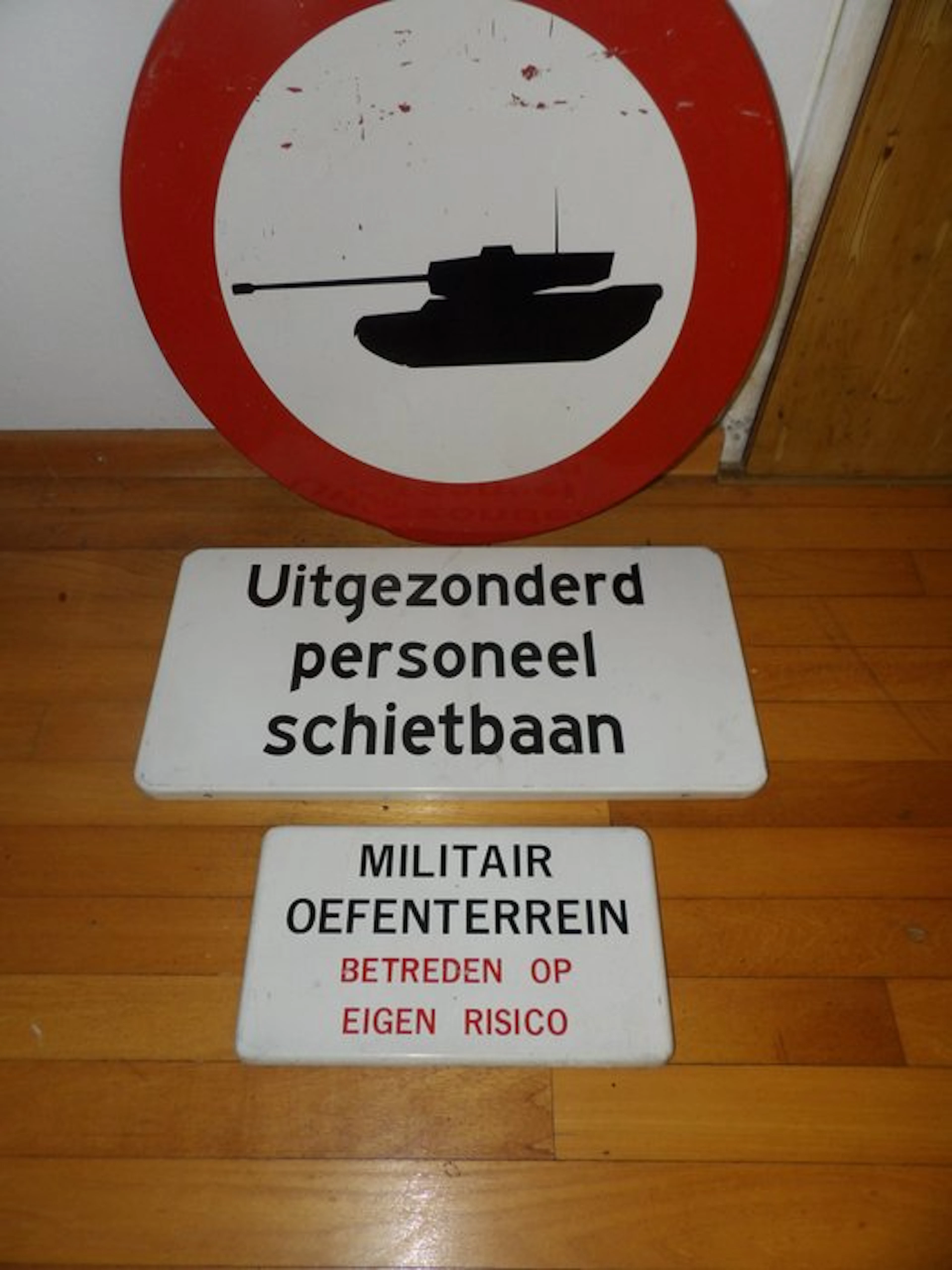 Netherlands - Military traffic signs / firing range / military area