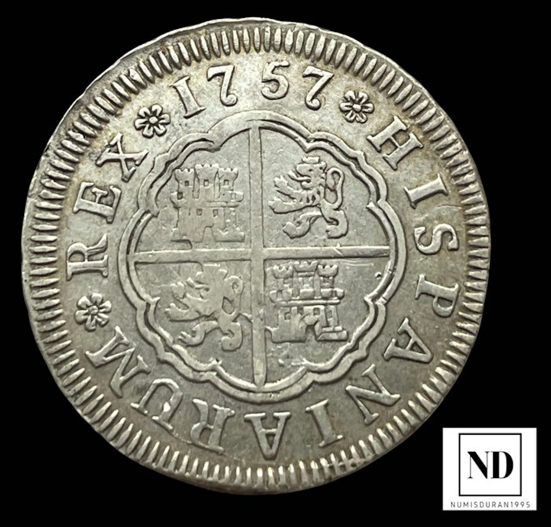 Spain. Fernando VI. 2 Reales 1757 - Madrid JB