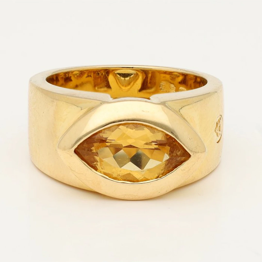 Ring - 18 kt. Yellow gold Citrine