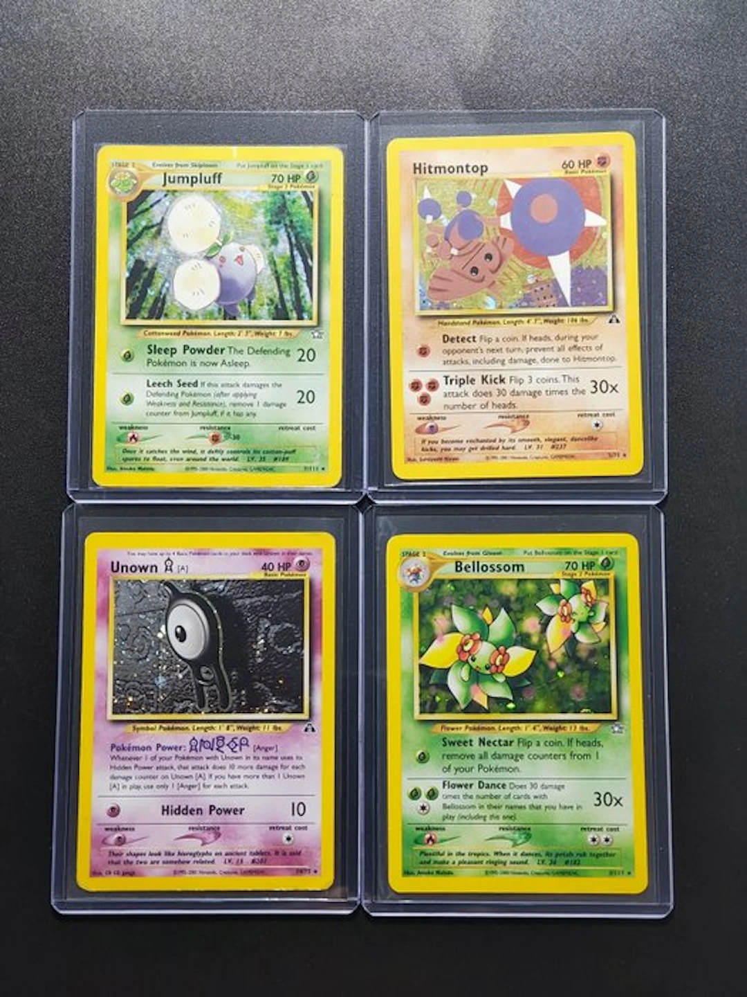 Pokémon - 4 Card - Bellossom Holo - Unown Holo...
