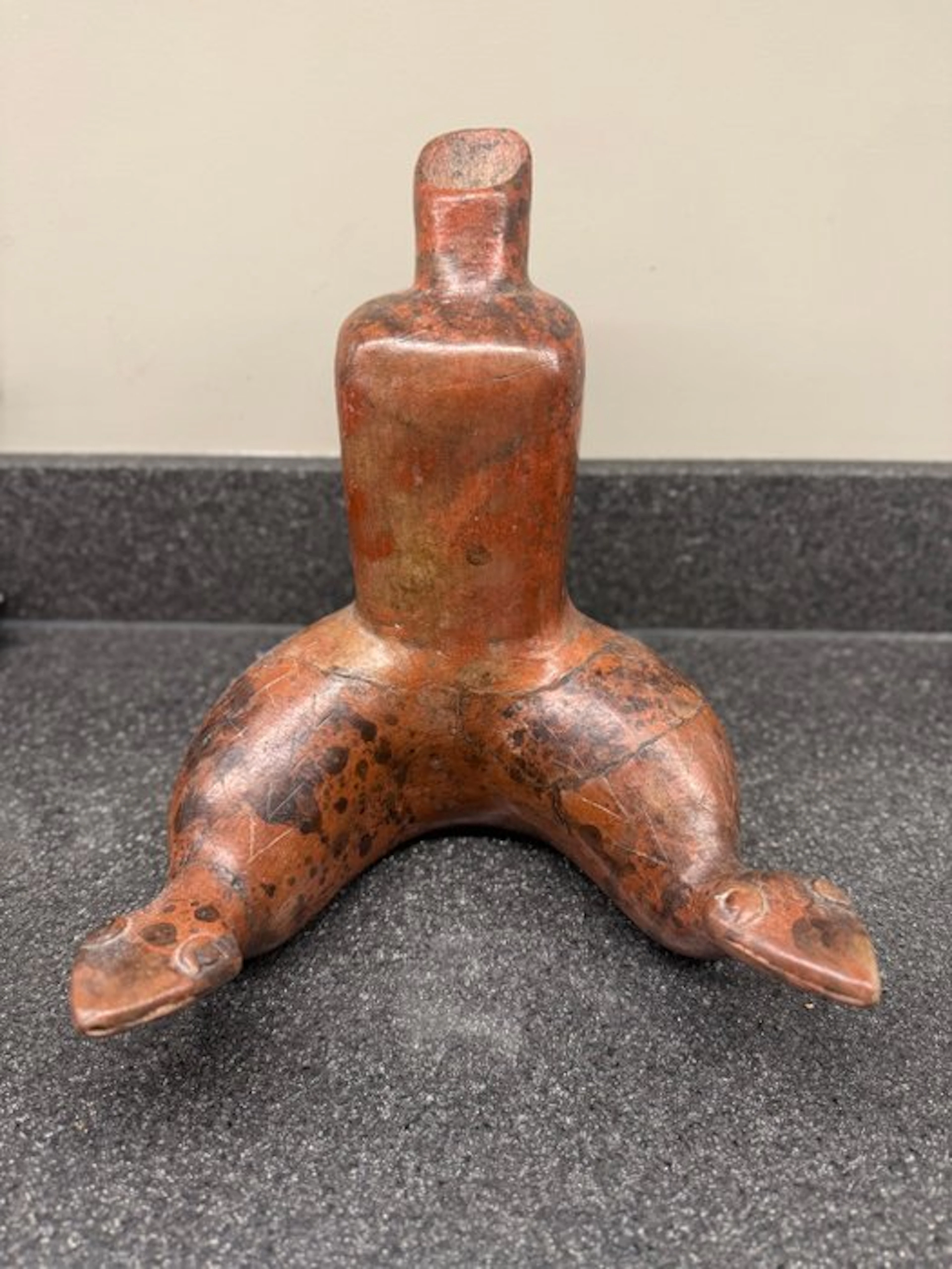 Terracotta sculpture, Pre-Columbian snake vessel - Colima culture - Mexico