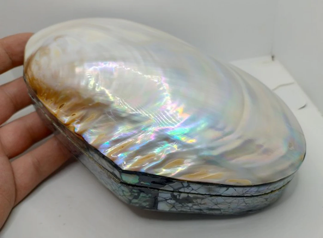 Elegant Jewelery Box in Natural Mother of Pearl- 130 g