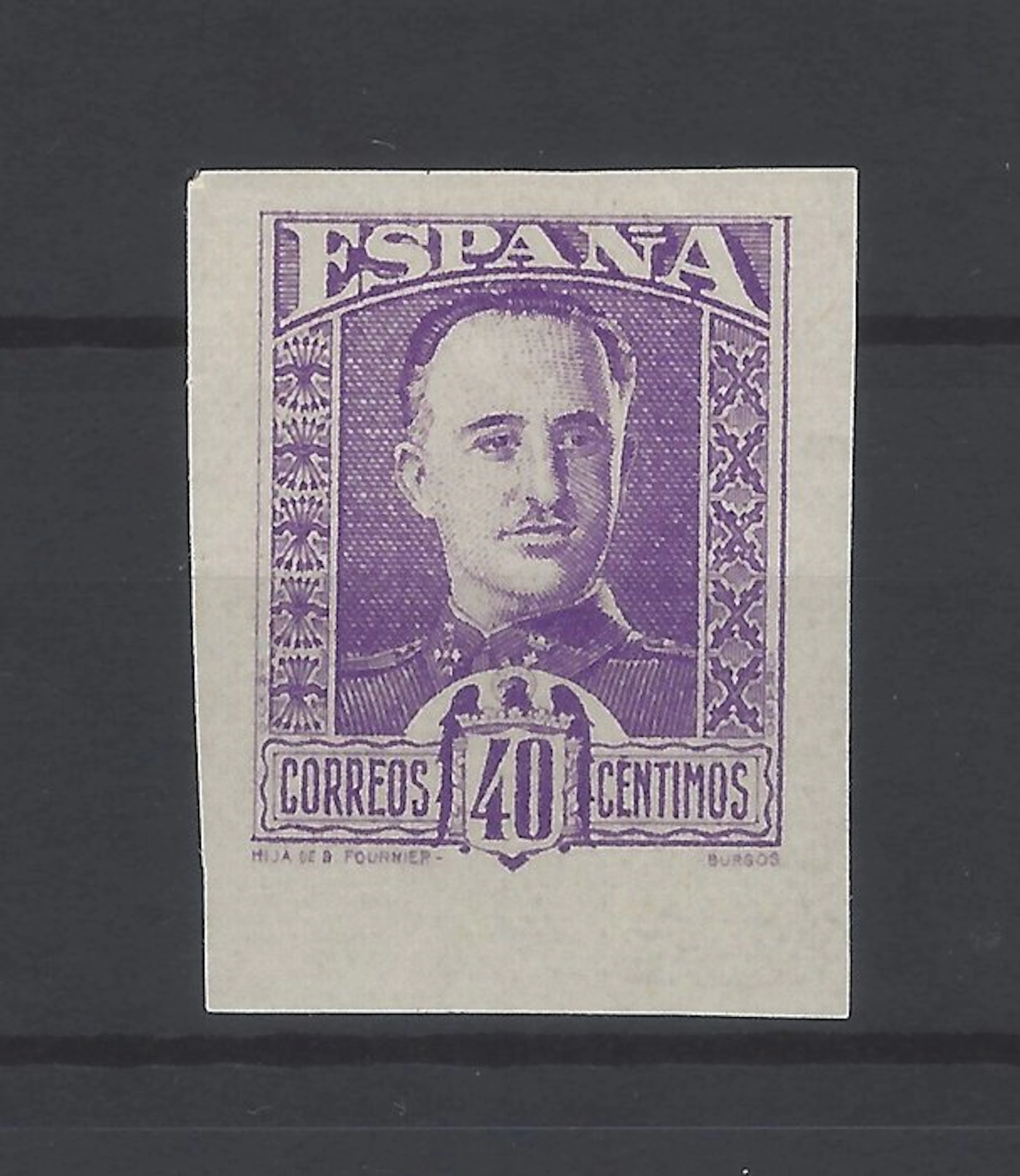 Spain 1940 - General Franco without stopping—stamp not adopted.