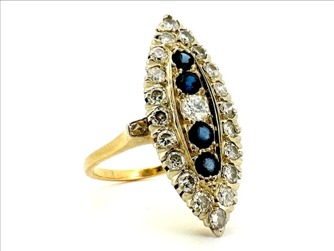 Ring - 18 kt. Yellow gold, White gold - 1.40ct. tw. Diamond (Natural)