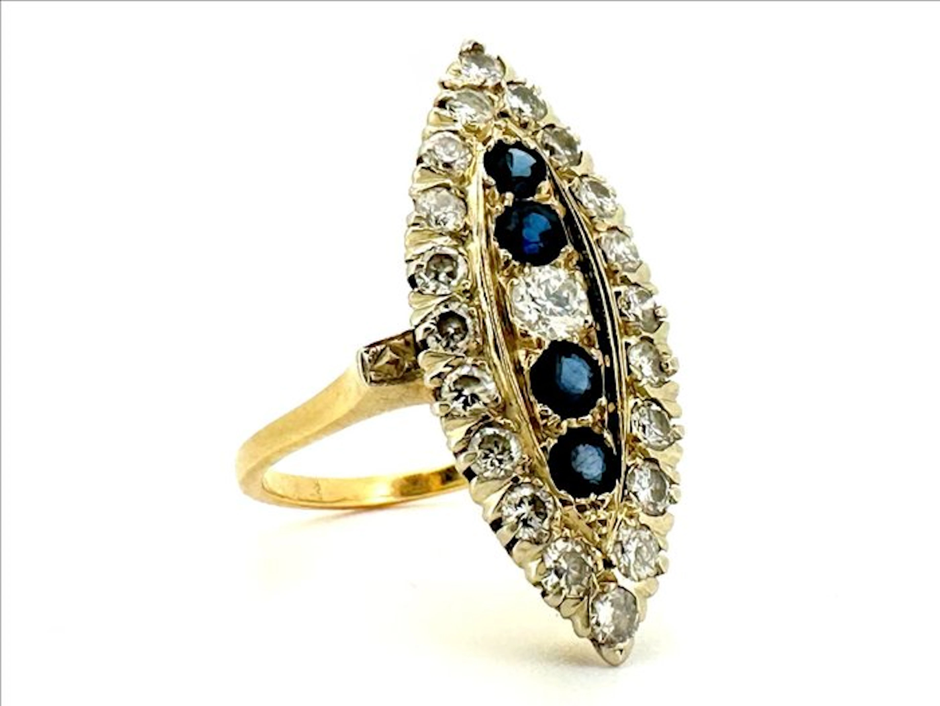 Ring - 18 kt. Yellow gold, White gold - 1.40ct. tw. Diamond (Natural)