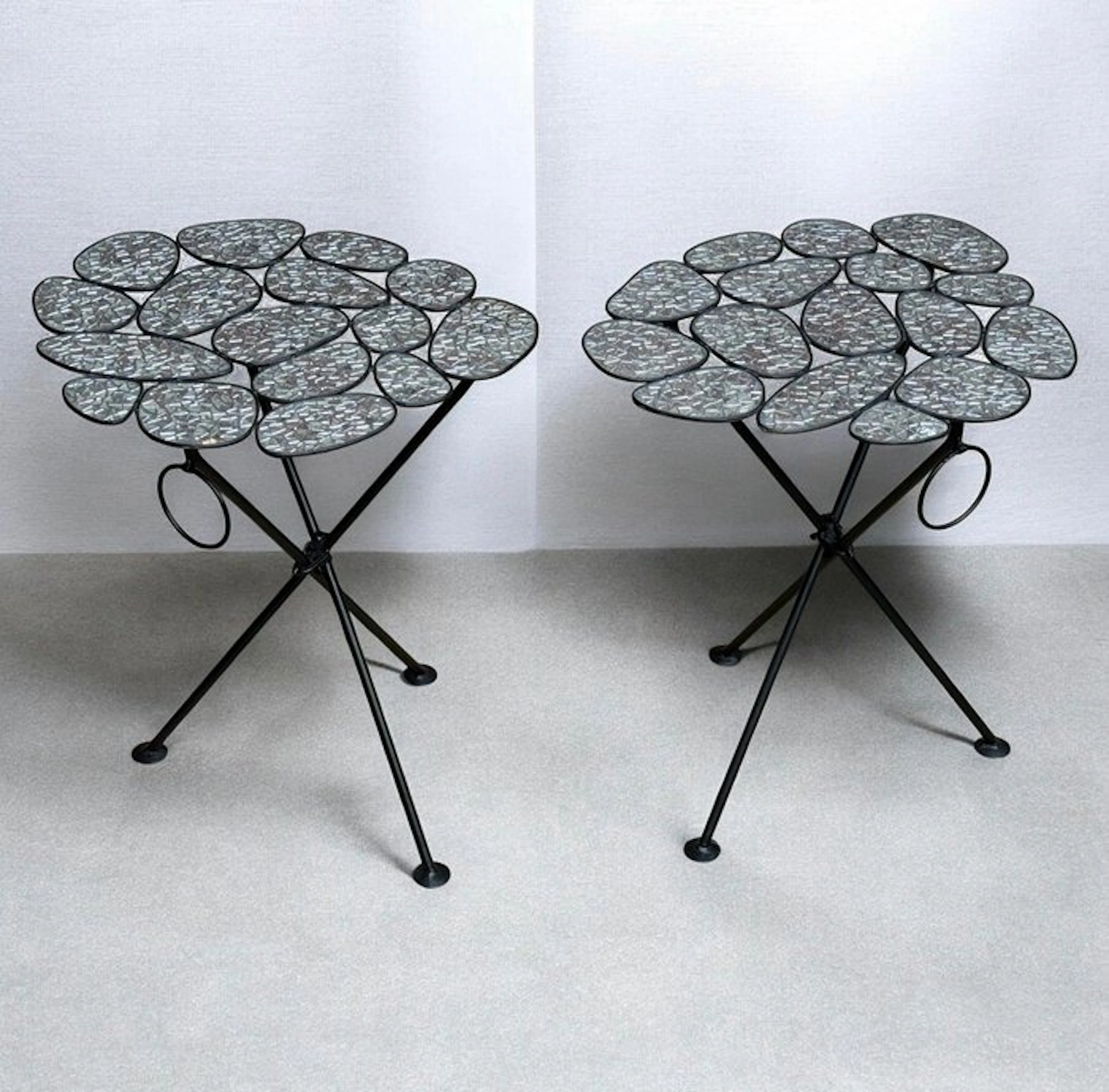 KARE Design - Side table (2) - Glass, Steel - Foldable tripod
