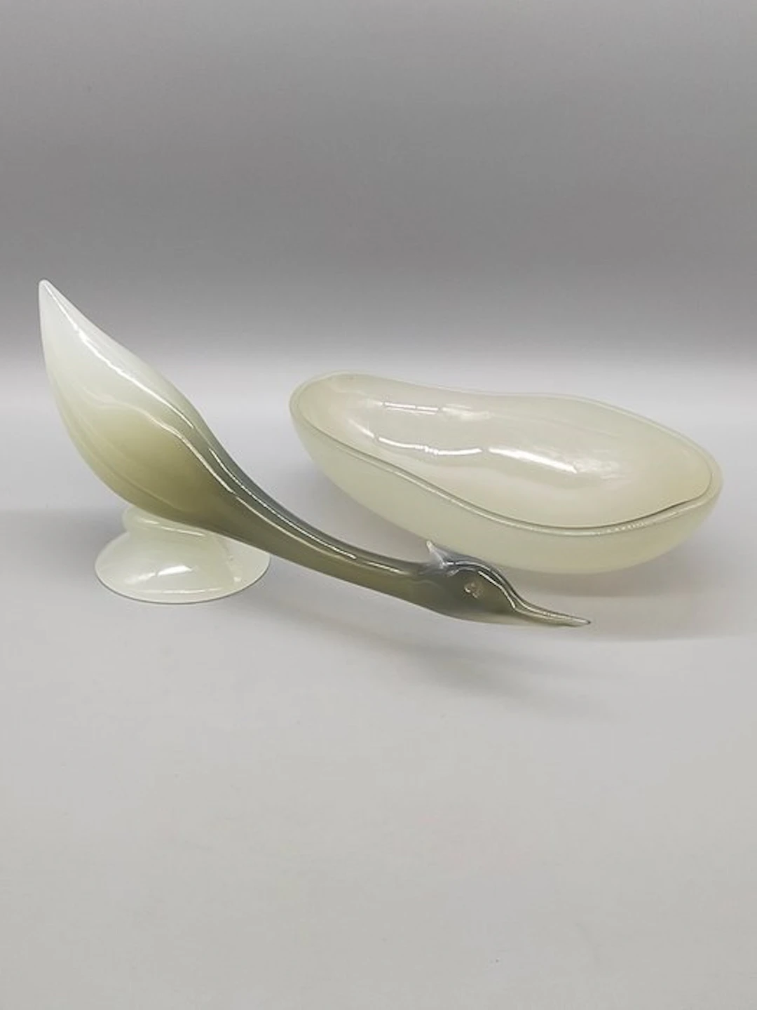 Murano Art Glass Schwan Figur & Schale – Vintage...