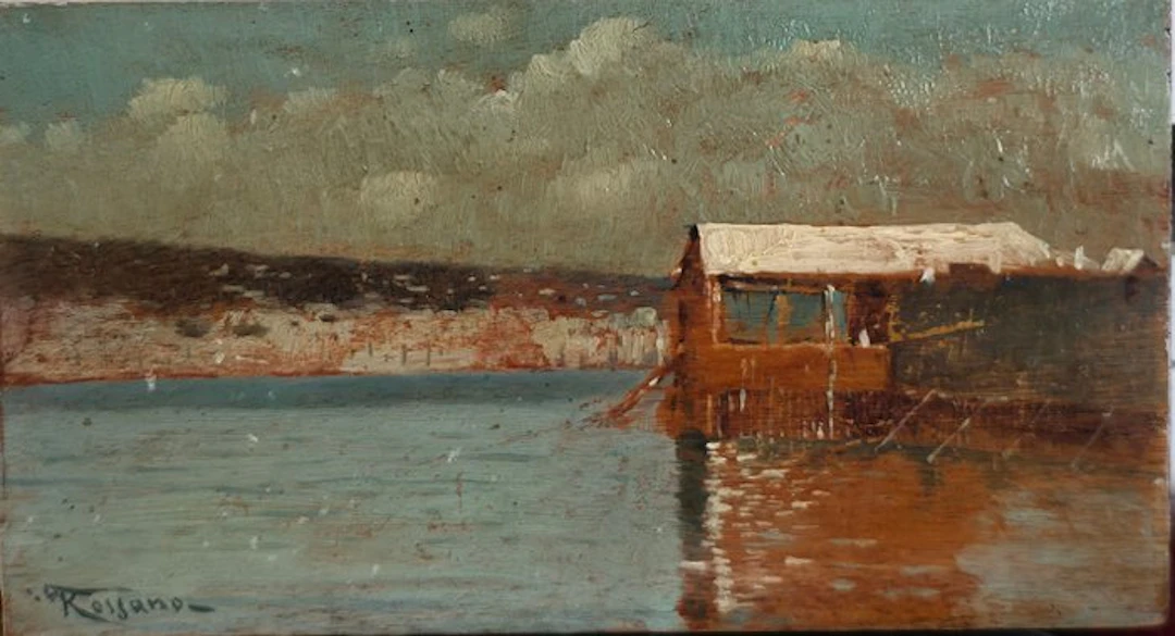 Federico Rossano (1835-1912) - Veduta dei bagni a Napoli, Granatello