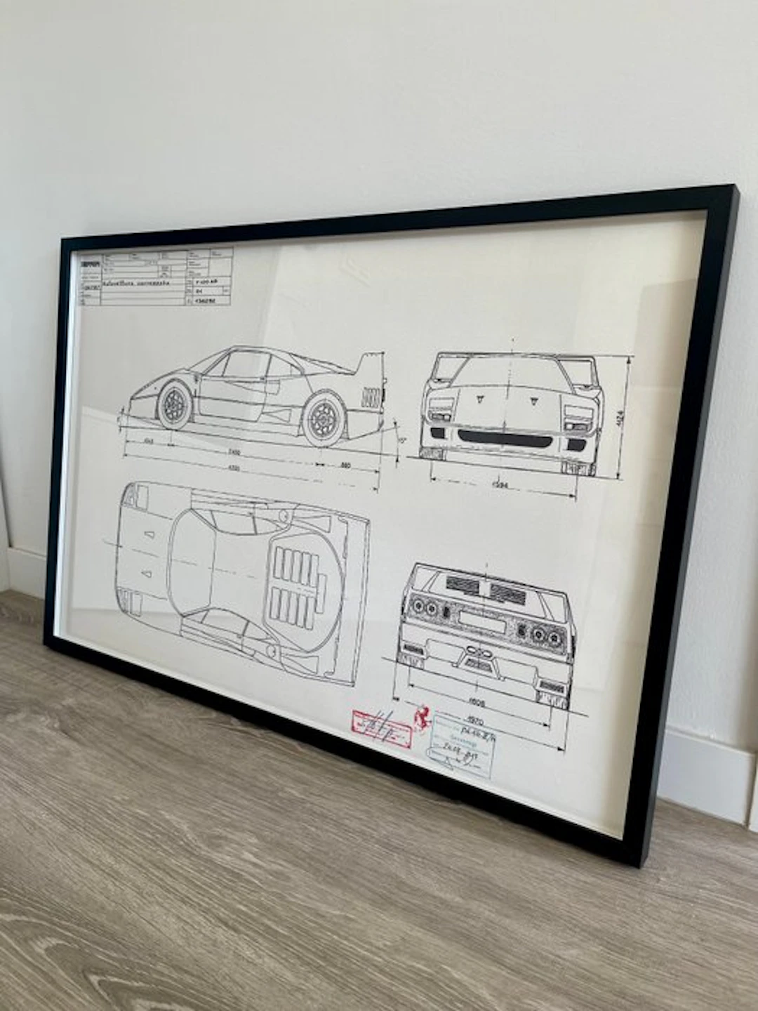 Ferrari F40 - Technical Drawing - Frame - Design