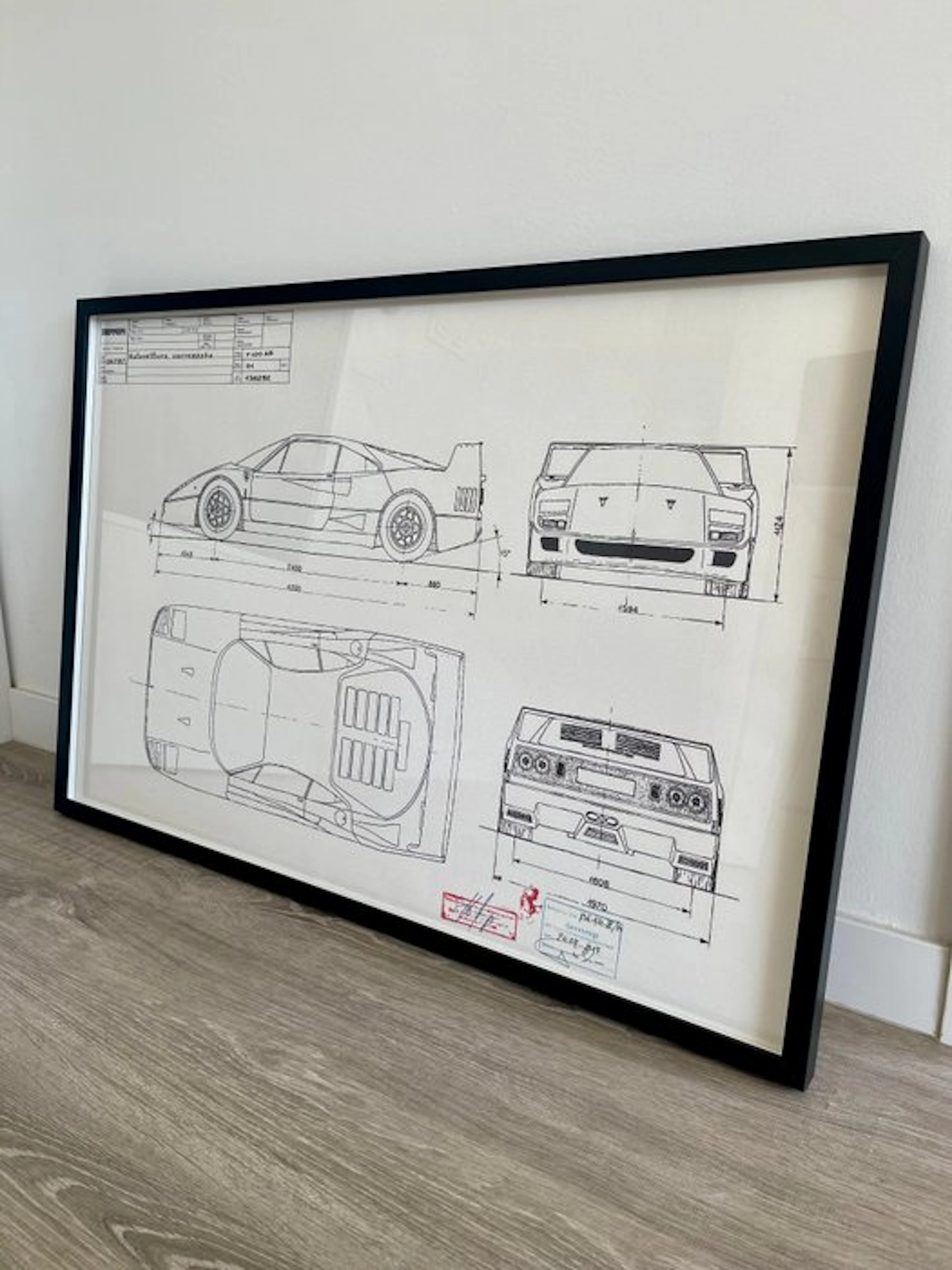 Ferrari F40 - Technical Drawing - Frame - Design