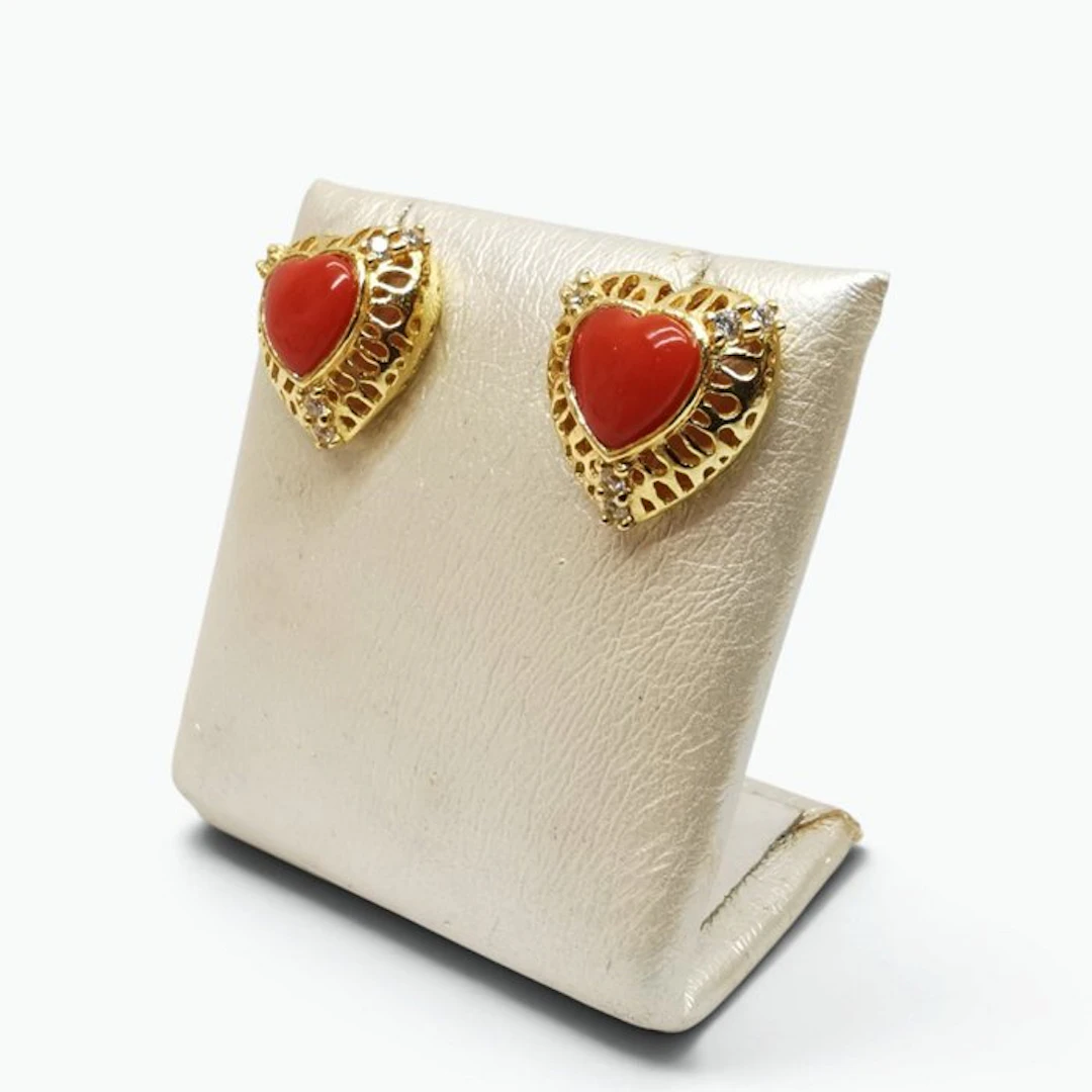 Coral - Silver - Earrings - Italian Craftsmanship