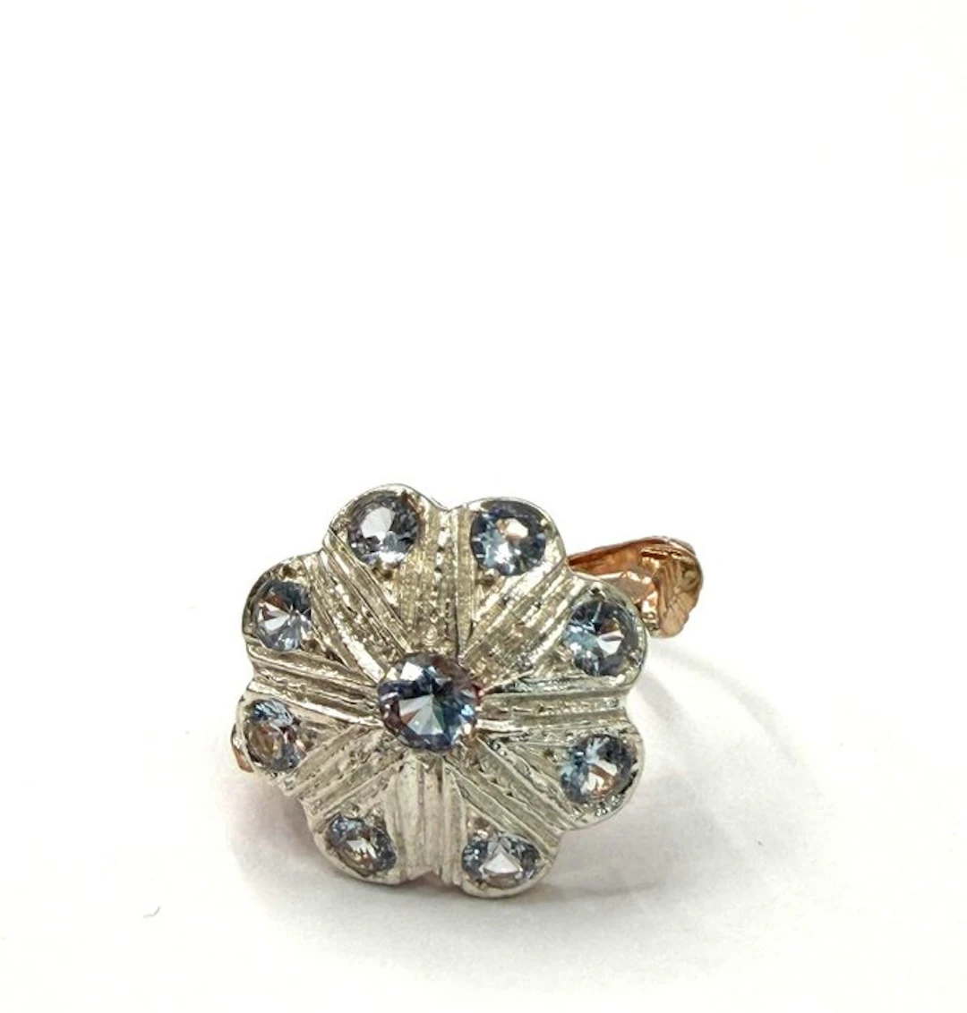 No reserve price - Ring - 9 kt. Rose gold, Silver Spinel