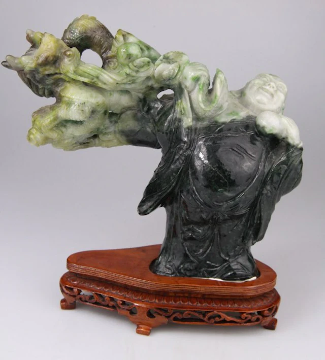 Statue Chine Sculpture Bouddha Dragon Chinese Carving...