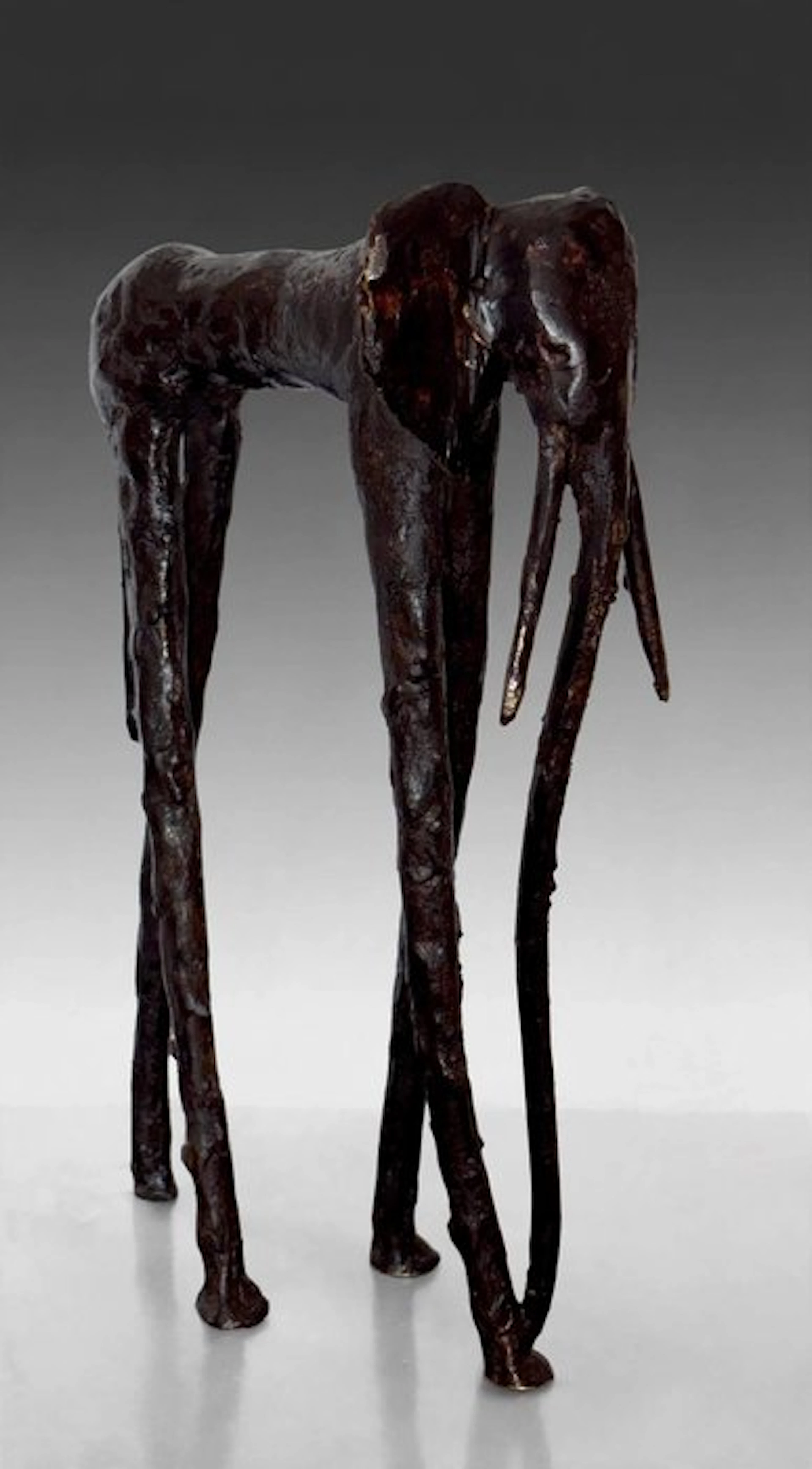 Abdoulaye Derme - Sculpture, Eléphant "Le géant des rêves" - 33 cm - Bronze