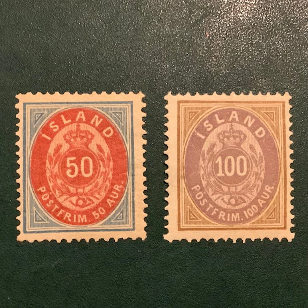 Iceland 1892 - Posthorn: full emission - MH - Michel 16A/17A