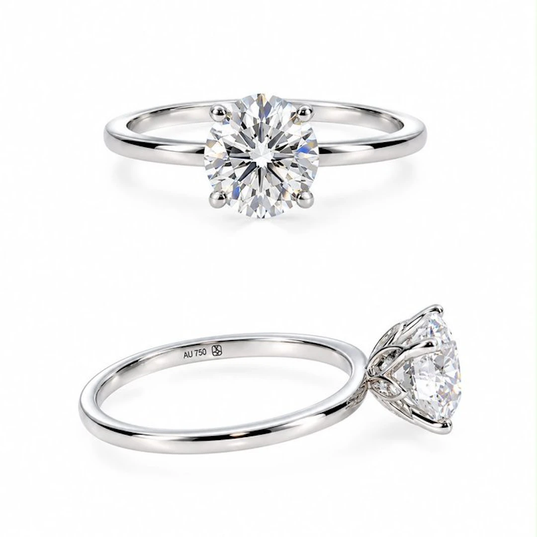 Ring - 18 kt. White gold - 3.01ct. tw. Diamond (Lab-grown) - Diamond