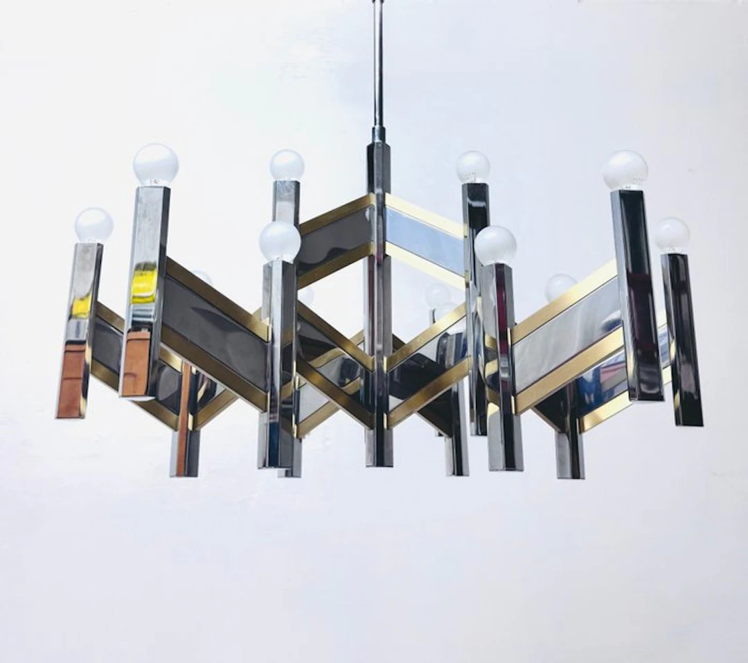 Gaetano Sciolari - Chandelier - Cheveron - Brass, Metal