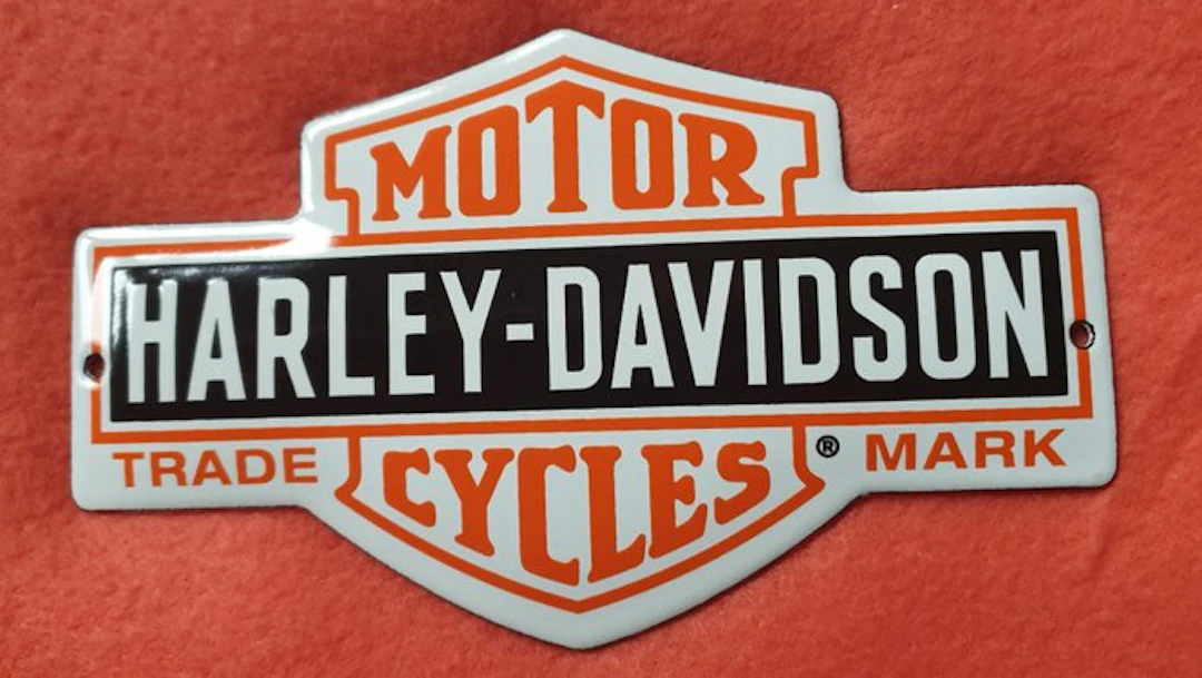 Harley-Davidson - Harley-Davidson Motor Cycles - Enamel sign - Enamel, Steel
