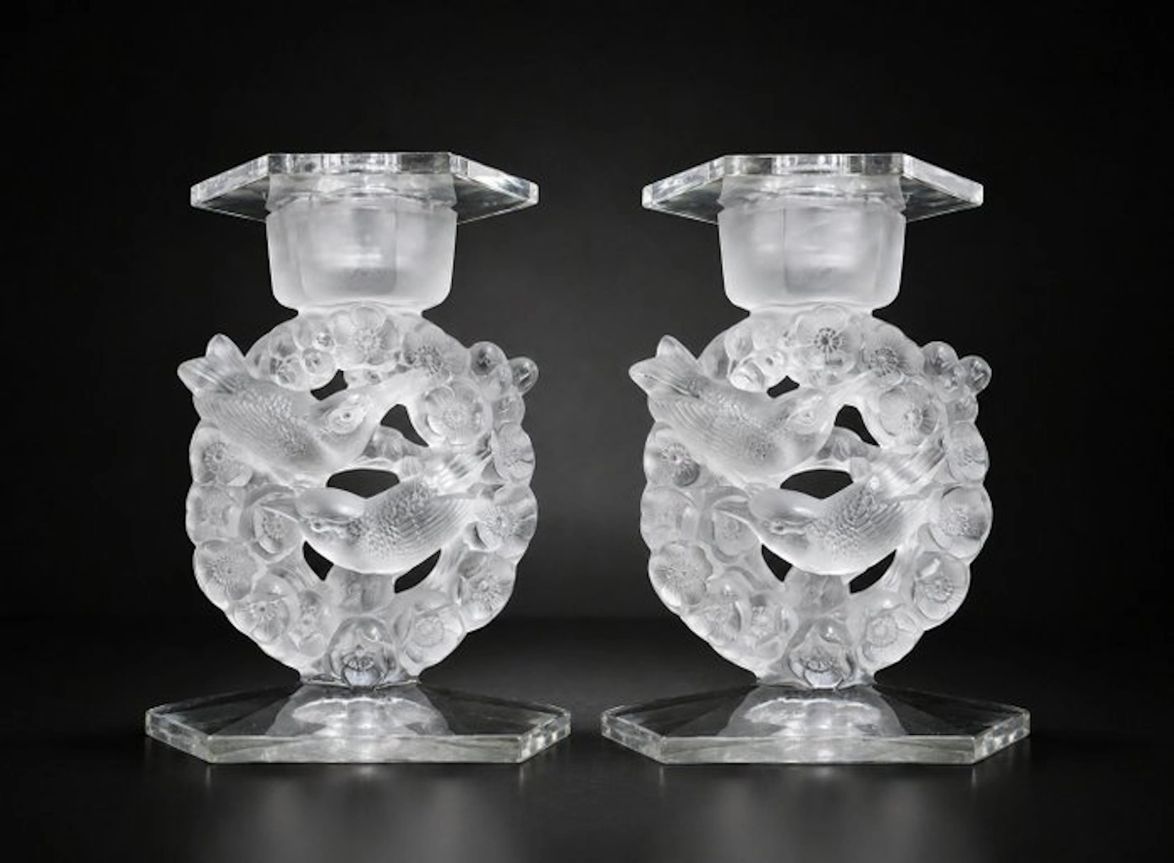 Lalique - Candelabrum Titmice - Crystal