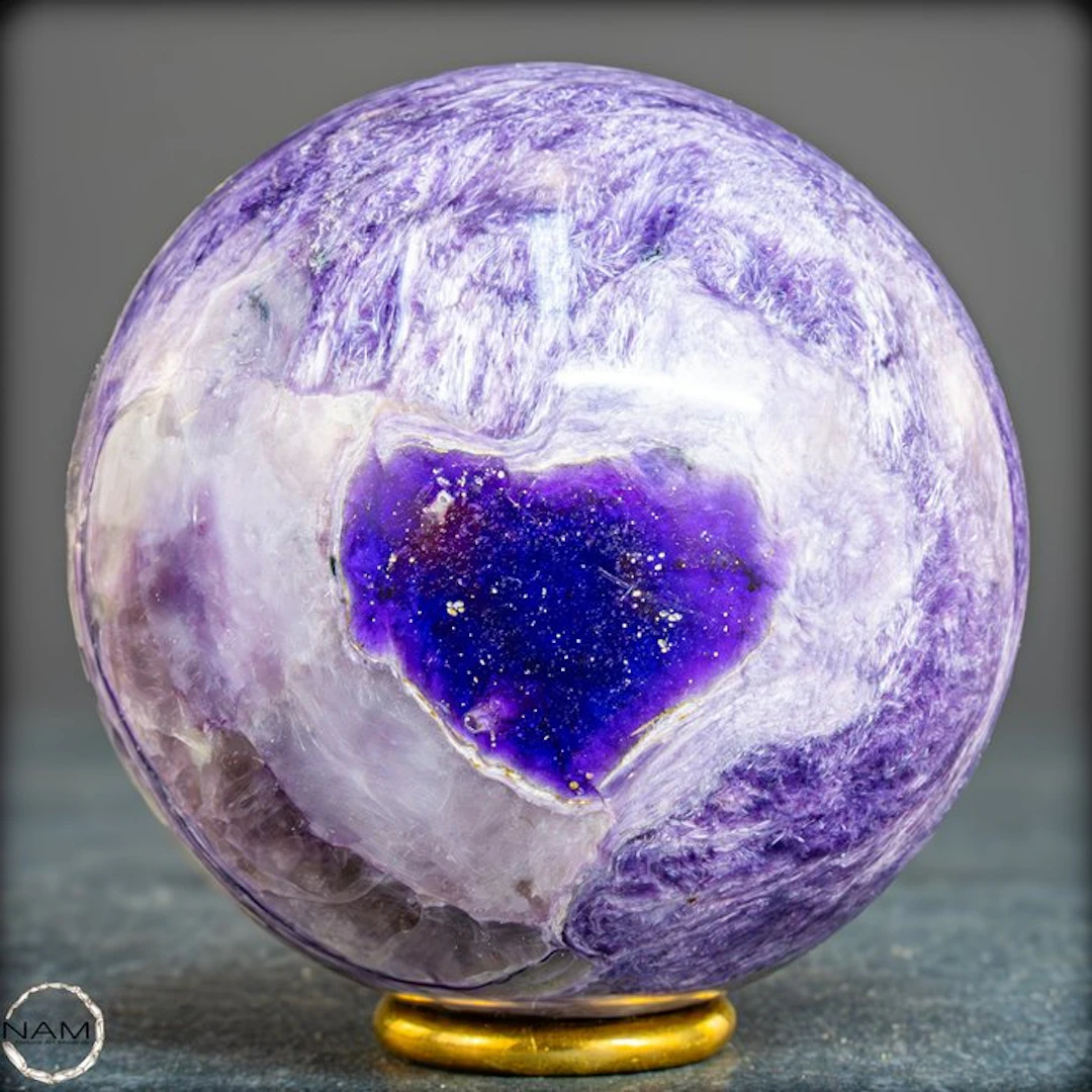 Exclusive Charoite ball – a masterpiece of nature