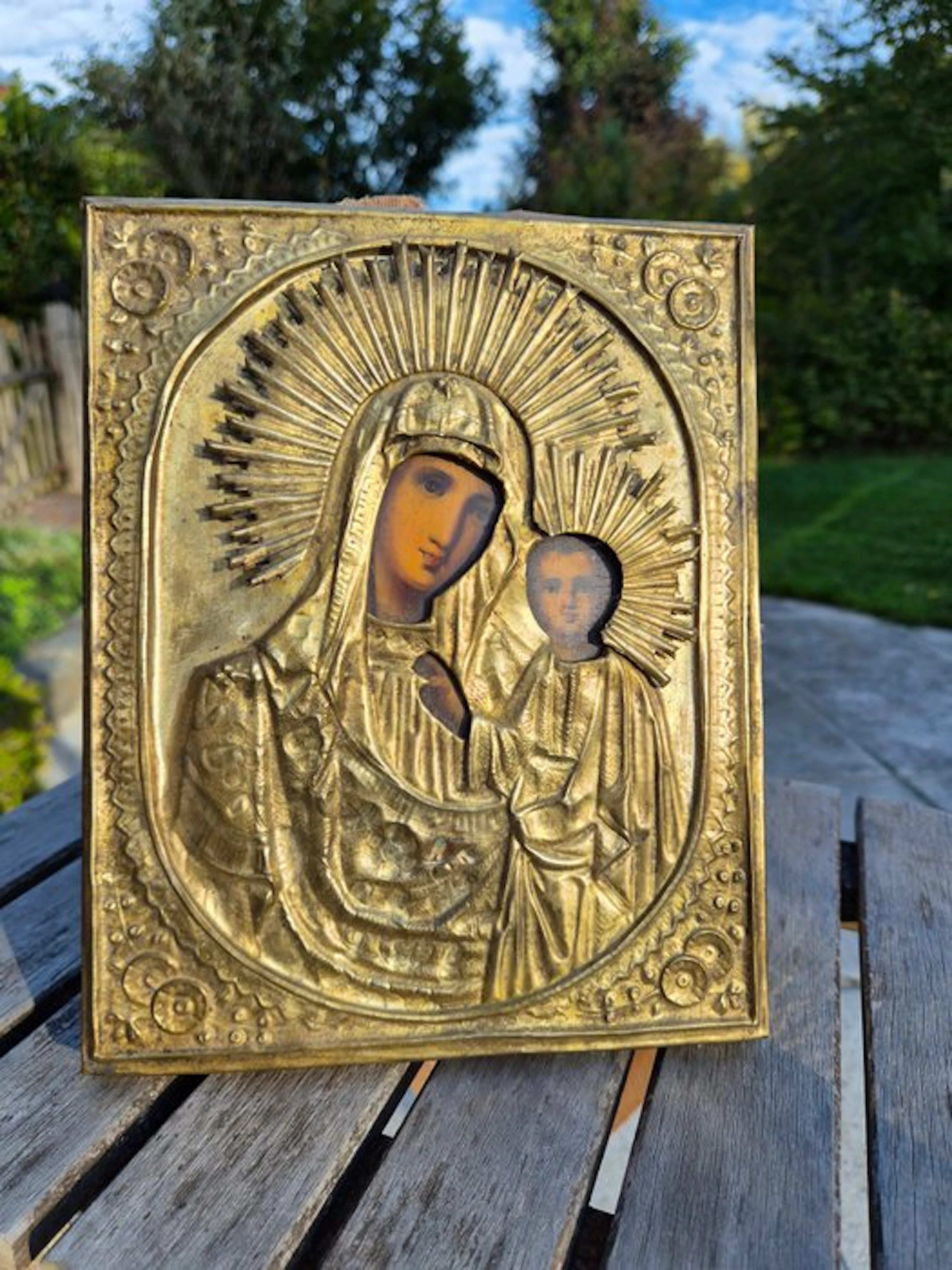 Icon - Mother of God of Kazan - Wood, Metal