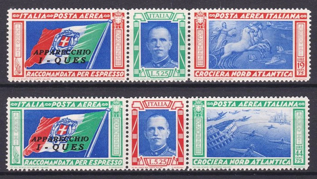 Italy Kingdom 1933 - North Atlantic Cruise Triptych