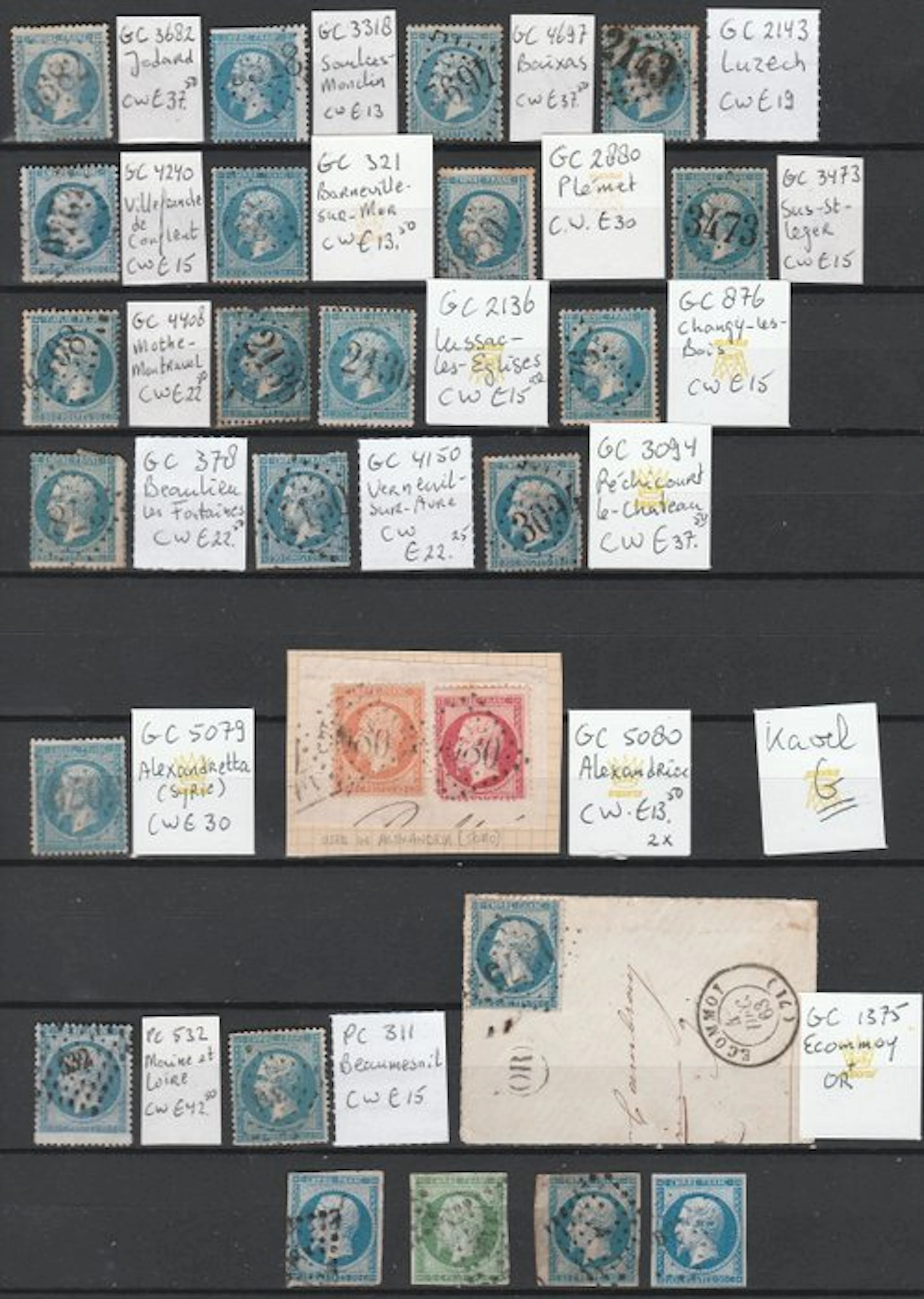 France 1833/1870 - France – Napoleon III – 25 perforated...