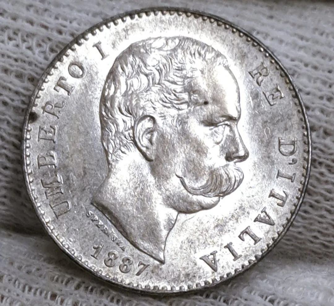 Italy. Umberto I. 1 Lira 1887 (No reserve price)