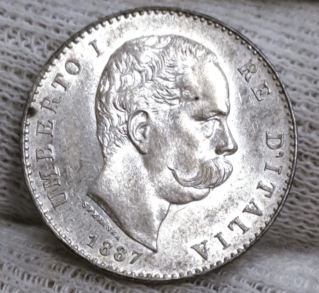 Italy. Umberto I. 1 Lira 1887 (No reserve price)