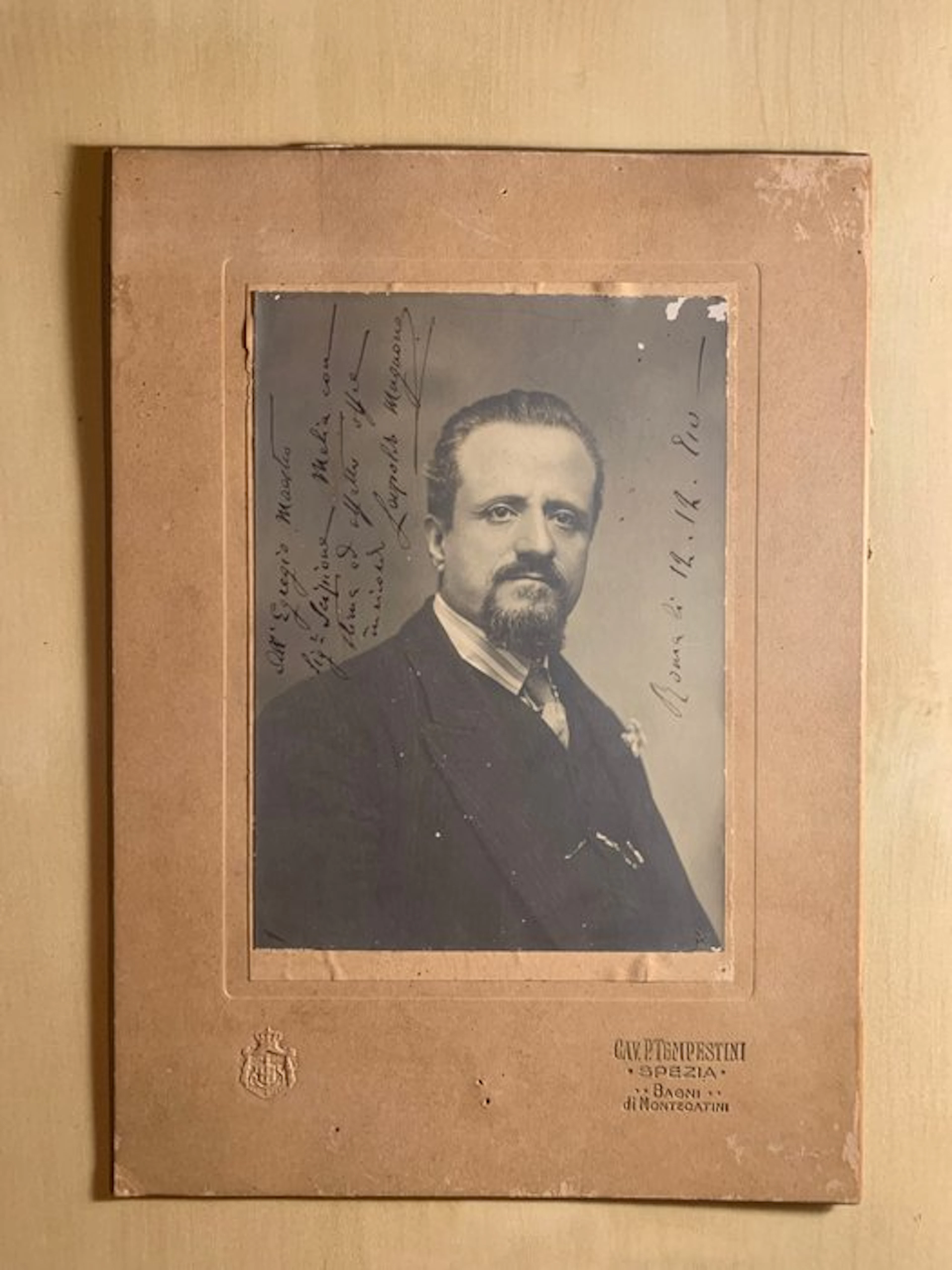 Leopoldo Mugnone - Foto Originale con dedica autografa - 1910