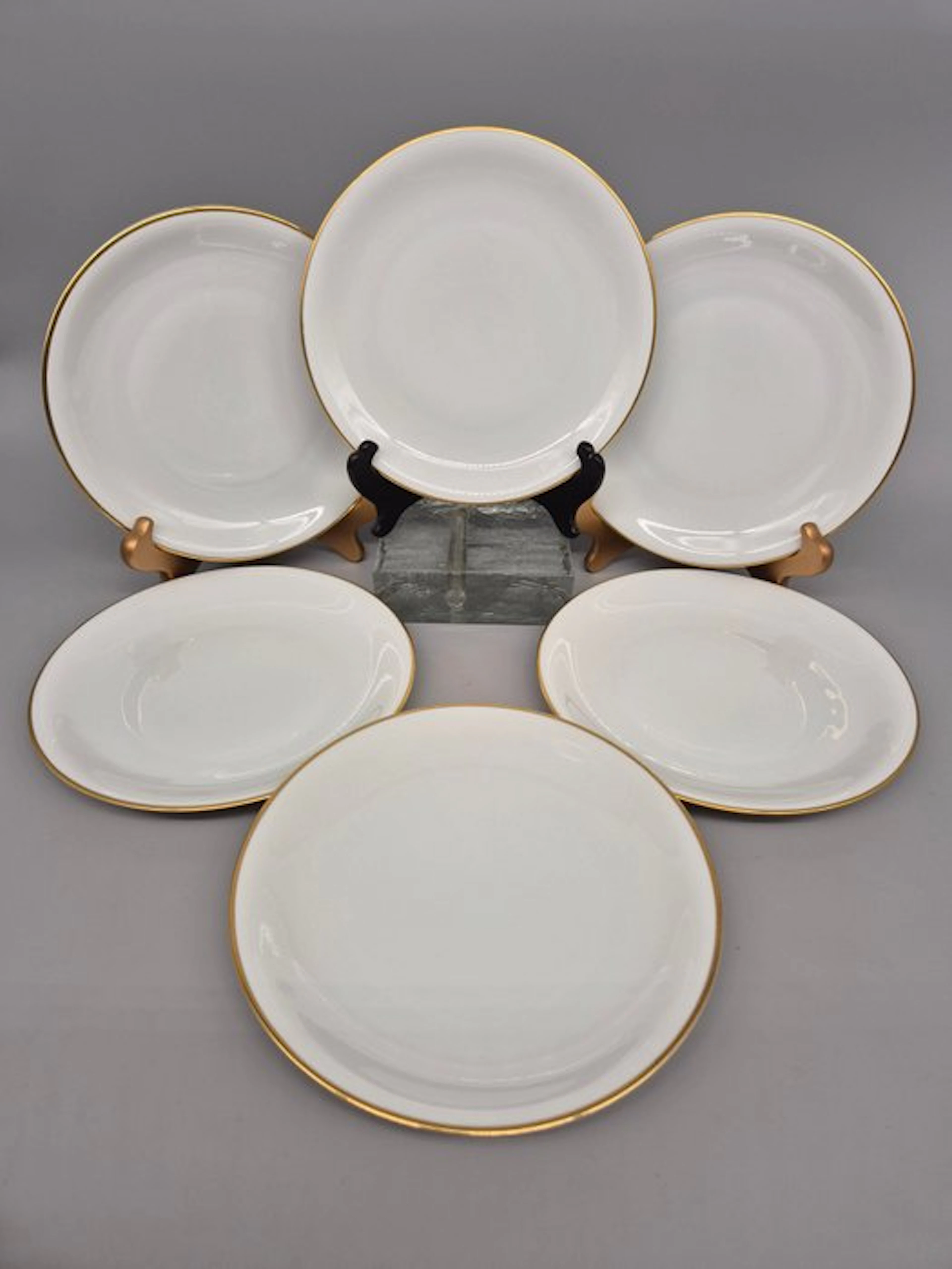 Dinner set - KPM Krister – 6 Teller Weiß mit Goldrand - Porcelain