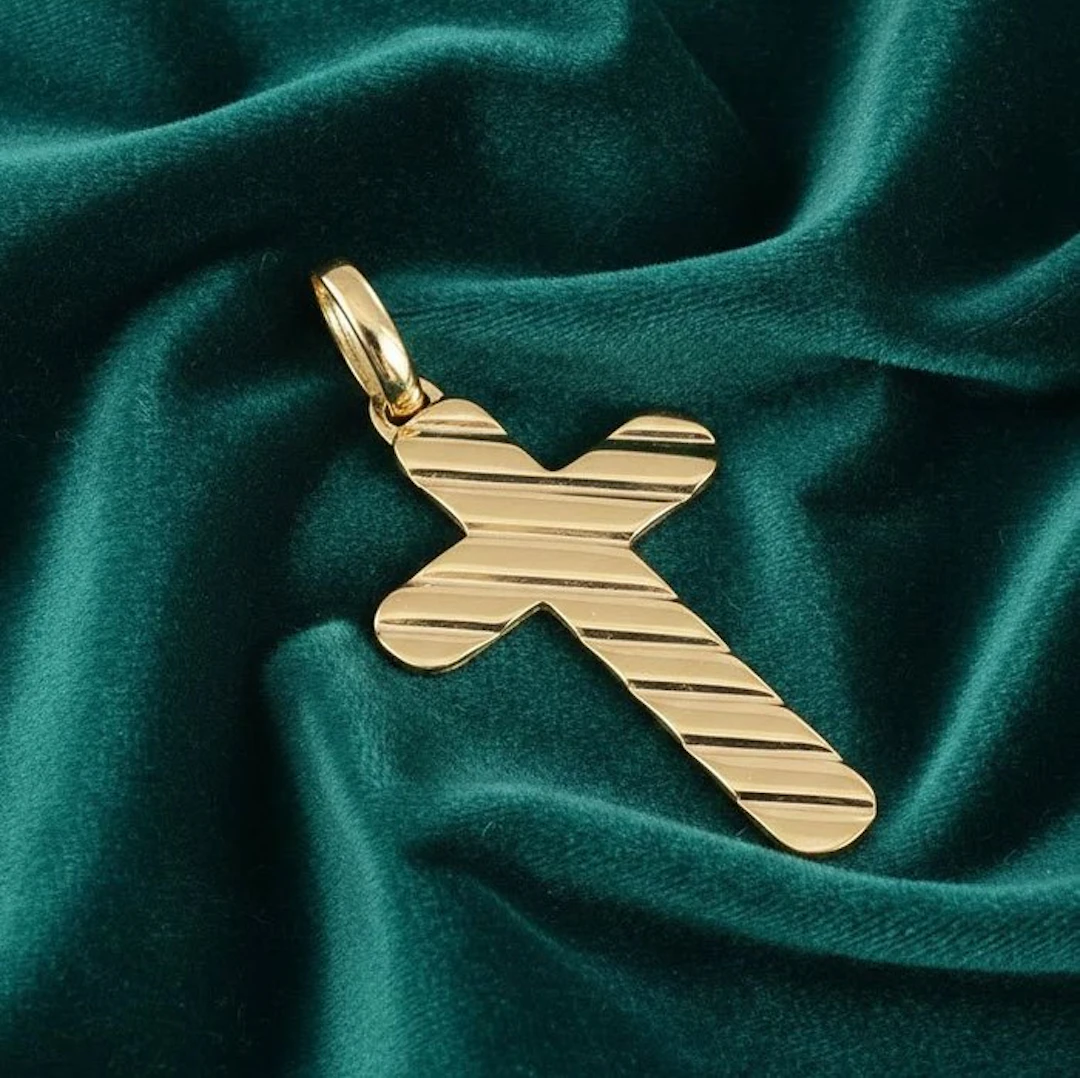 No reserve price - Cross pendant - 18 kt. Yellow gold - Made in Italy