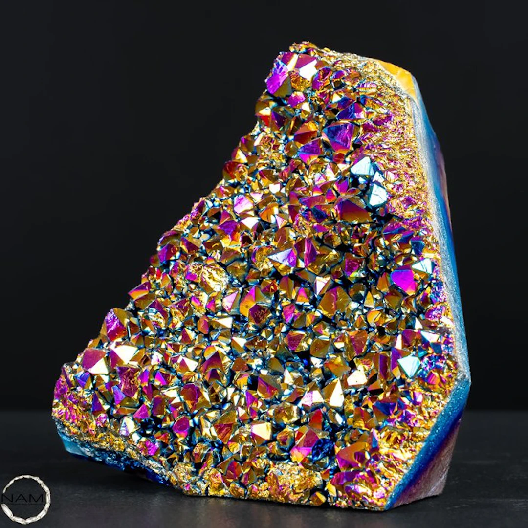 Spectacle of Light: Aura-Amethyst Druse in rainbow colors- 928.33 g