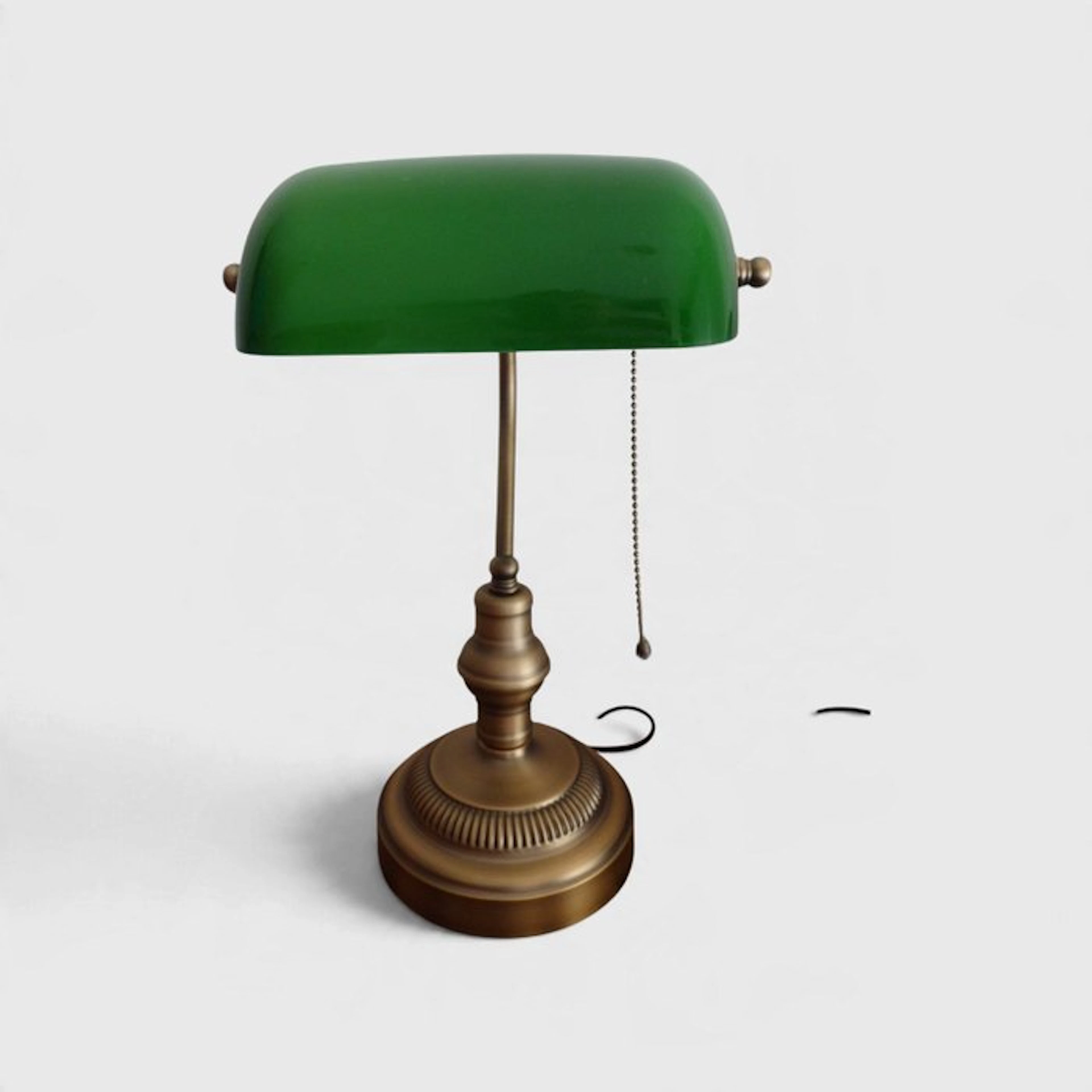 Banker table lamp - Gilt brass - banker