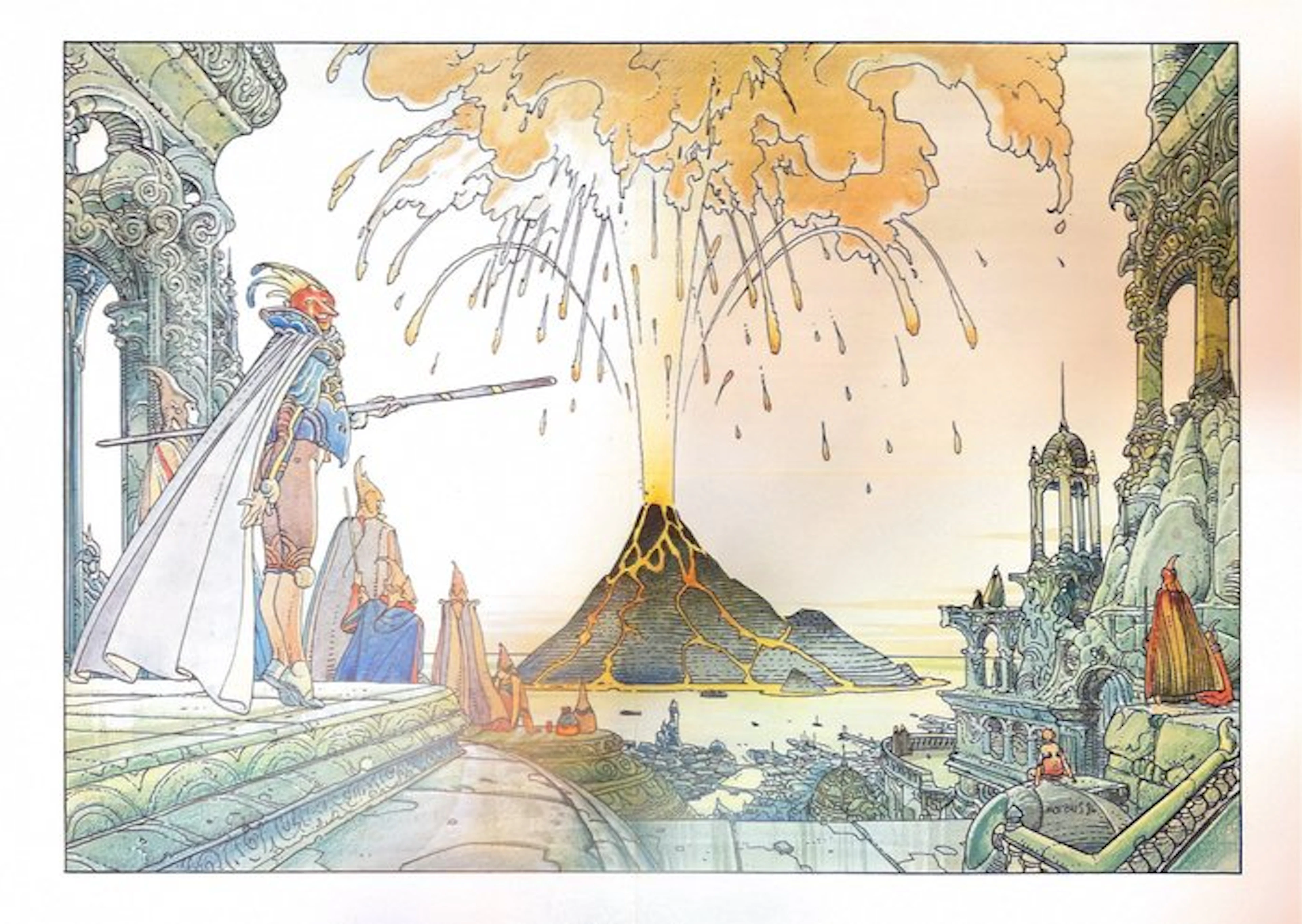 Moebius - Le Volcan - 1 Print - 1986