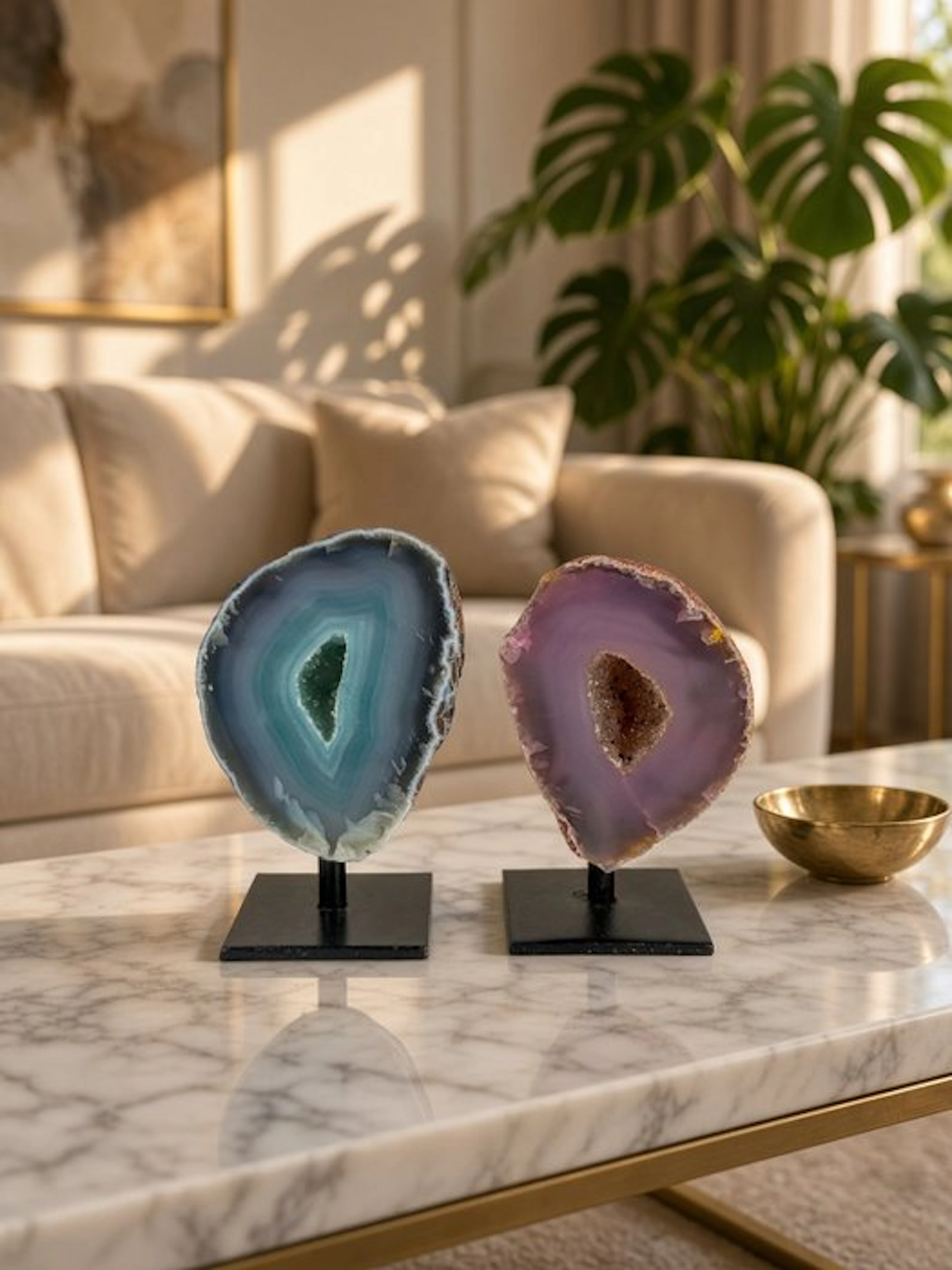 NO RESERVE PRICE - Rare colored agate - rock crystal...