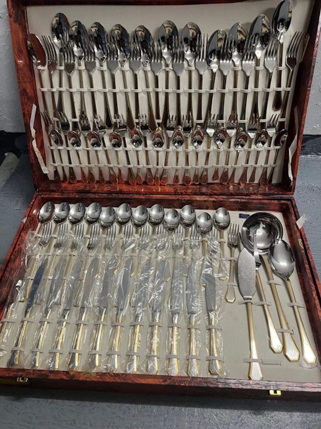 Gottingen - Cutlery set (124) - Steel, Gold plated