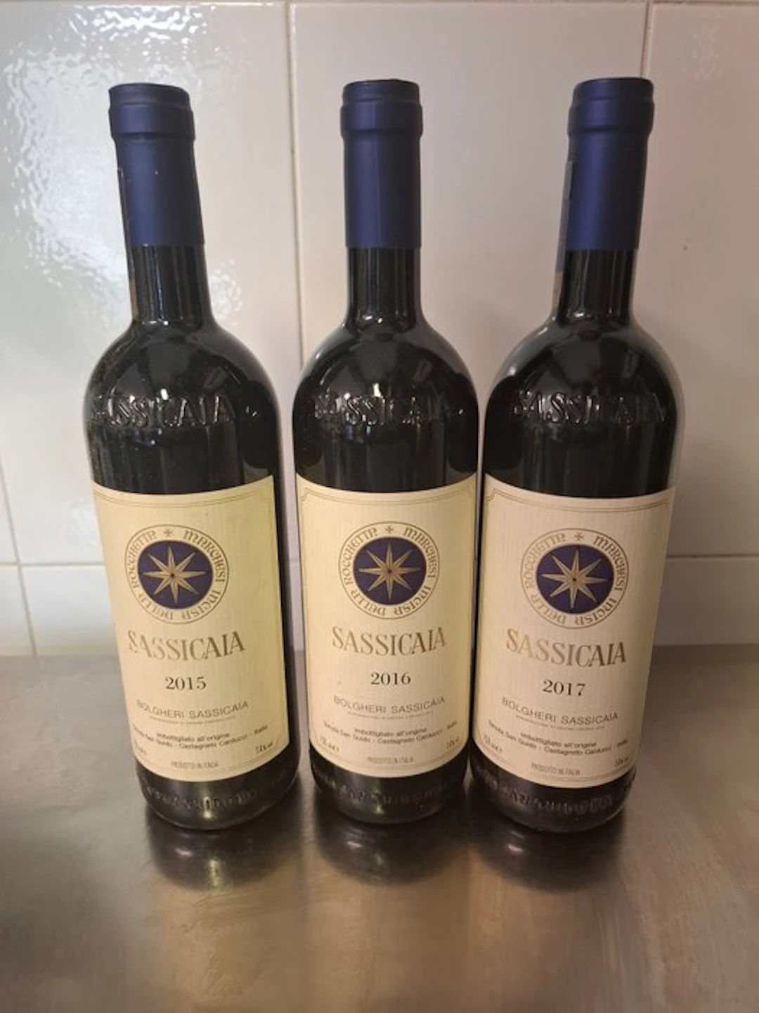 Tenuta San Guido, Sassicaia; 2015, 2016 & 2017 - Bolgheri - 3 Bottles (0.75L)
